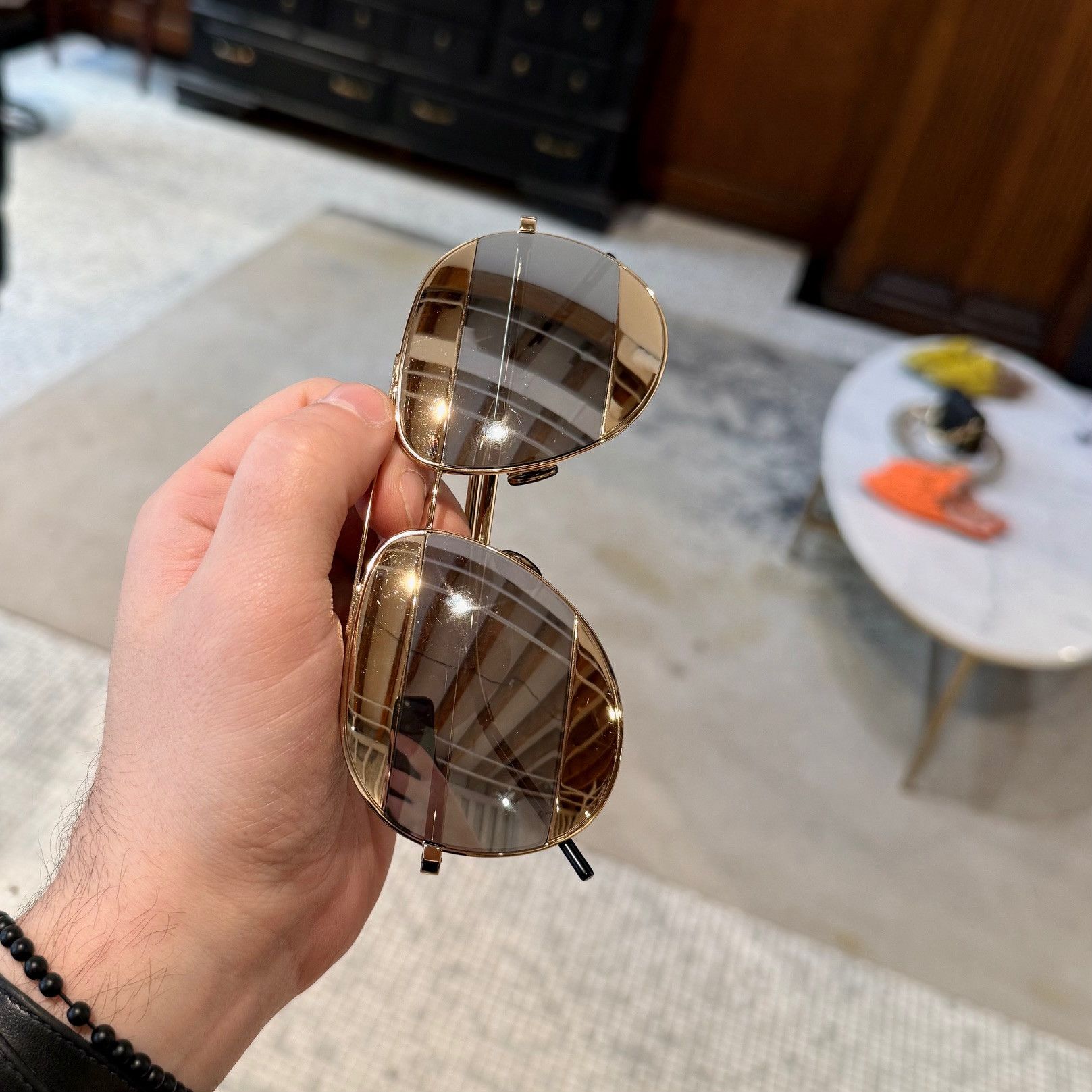 Dior Dior DiorSplit Gold Mirror Aviator Sunglasses Size ONE SIZE - 13 Thumbnail