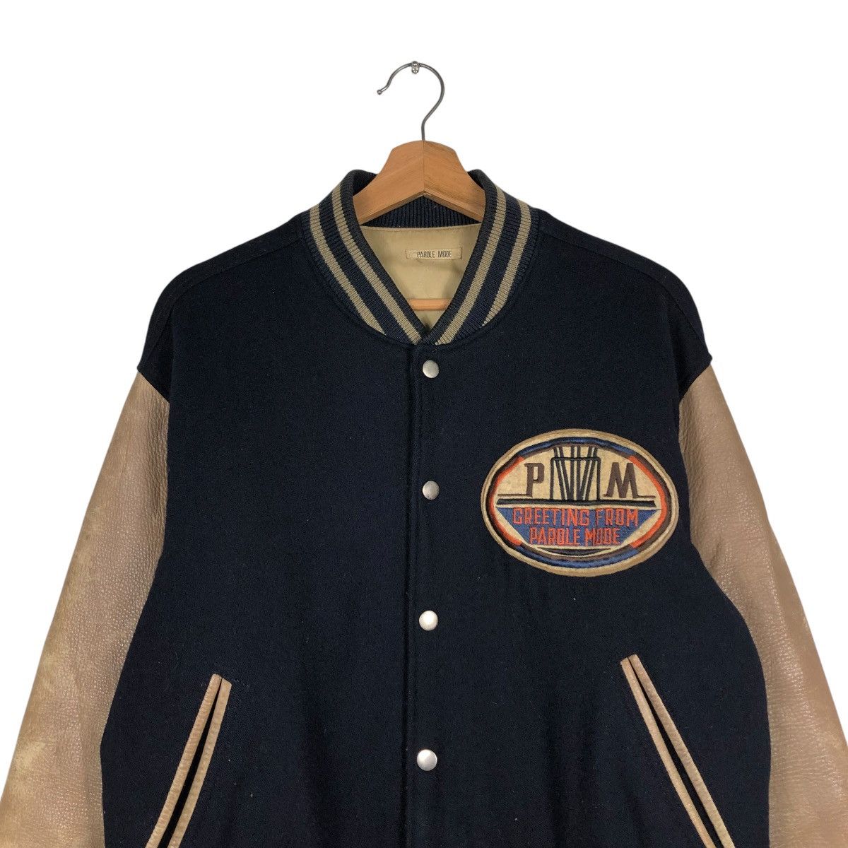 Japanese Brand 🔥VINTAGE JUMPER VARSITY LEATHER JACKET PAROLE MODE BIG LOGO Size US M / EU 48-50 / 2 - 5 Thumbnail