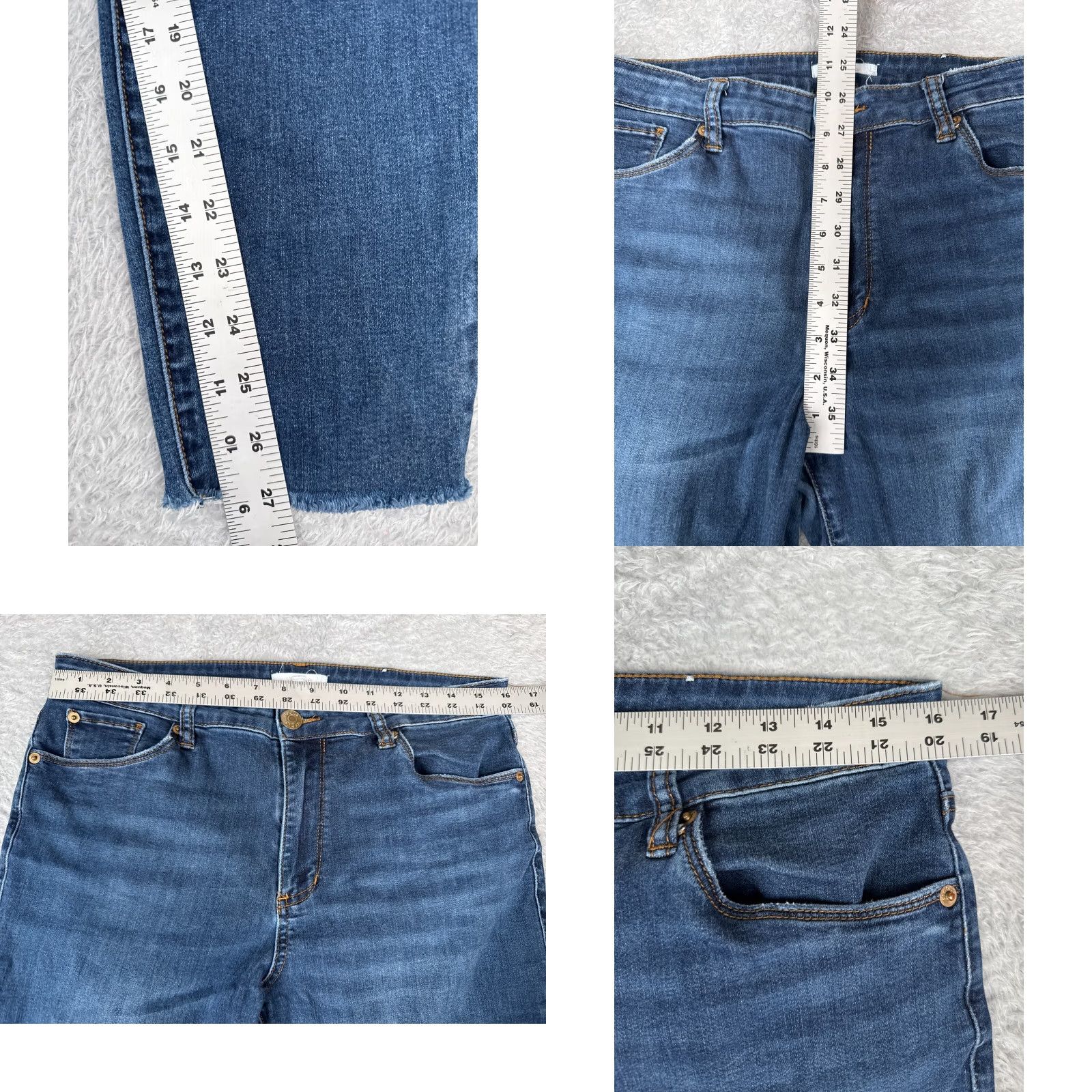 Denime VINTAGE STS Blue Women’s Skinny Jeans 31 Blue Denim Mid Rise Stretch Cotton 80s 90s, Designer, Fall Spring Summer Winter, Girls Size 24" / US 00 / IT 34 - 8 Thumbnail