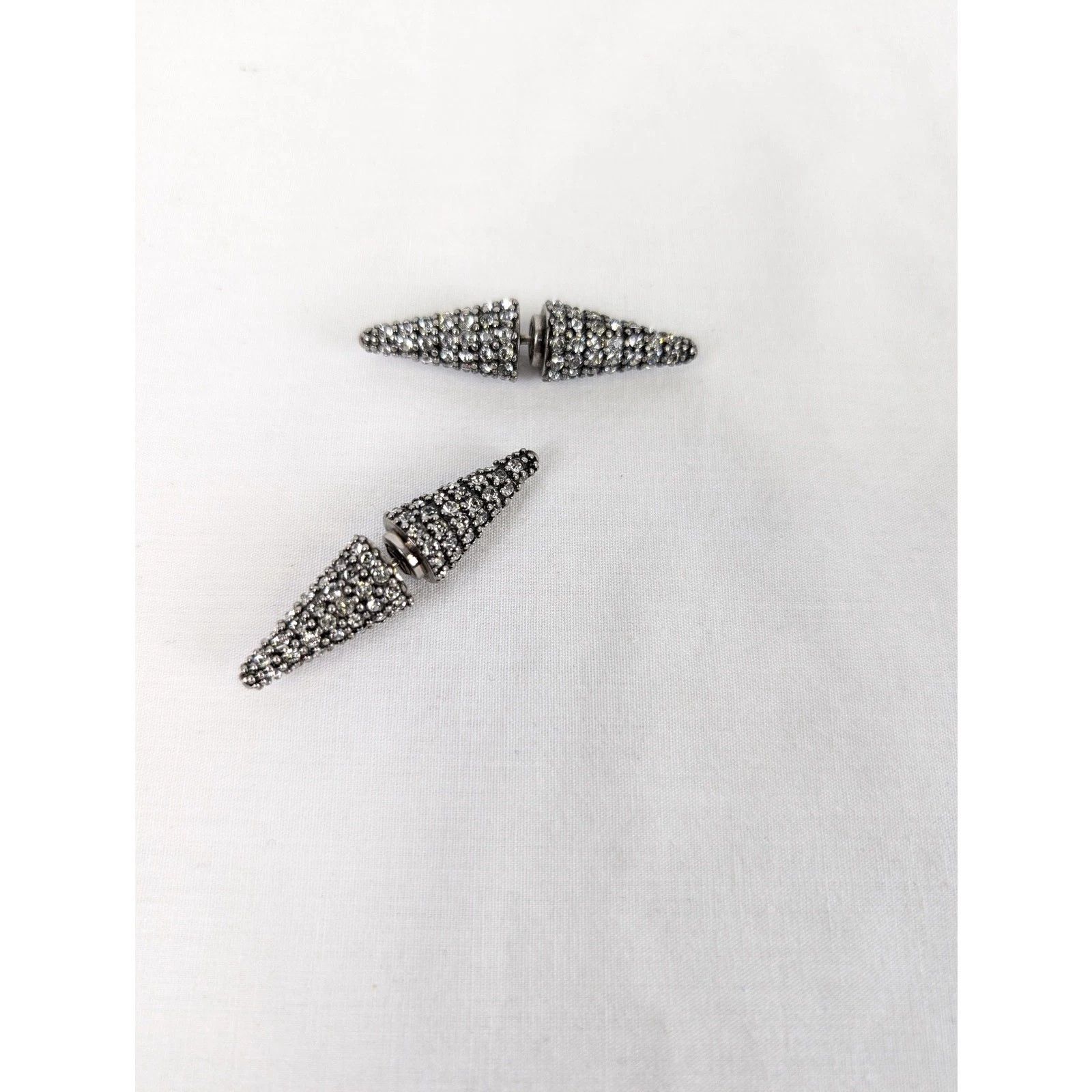 Balenciaga o1rshd1 Size: OS / Brass & Glass Cagole Spike Earrings Size ONE SIZE - 2 Thumbnail