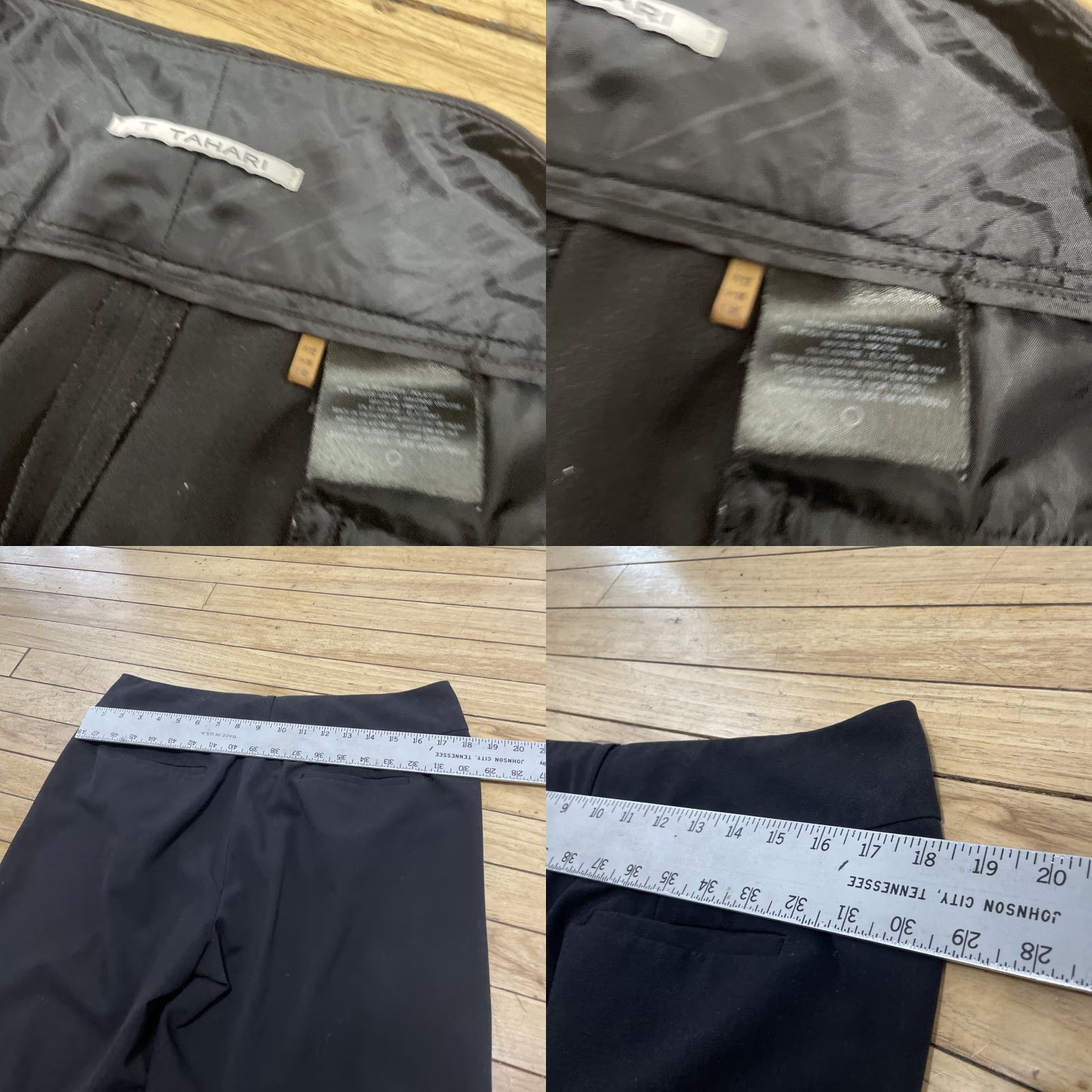 Vintage Tahari Women's Pants Black Straight Leg Wool Polyester 12 Dress Pants Office Workwear Casual Size 34" / US 12 / IT 48 - 8 Thumbnail