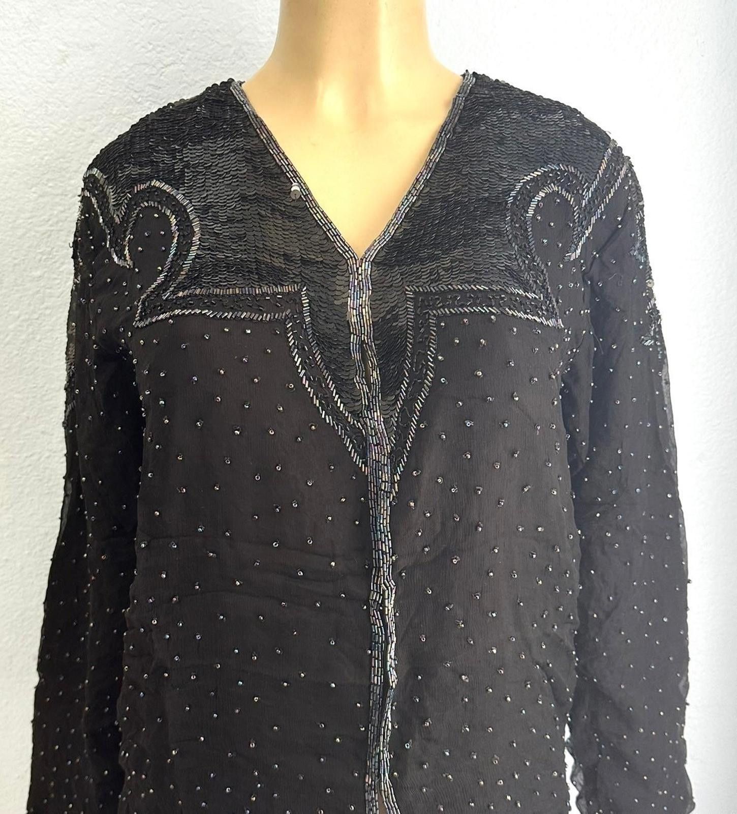 Designer Sequin Blouse Black size XL only Size XL / US 12-14 / IT 48-50 - 1 Preview