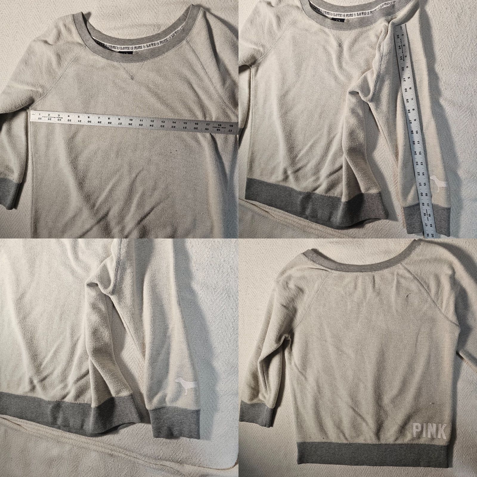 Victoria's Secret VINTAGE Victoria's Secret PINK Sweatshirt Heather Gray Crew Neck Inside Out Style M Women's, Gray, Casual, 90s? Size M / US 6-8 / IT 42-44 - 8 Thumbnail