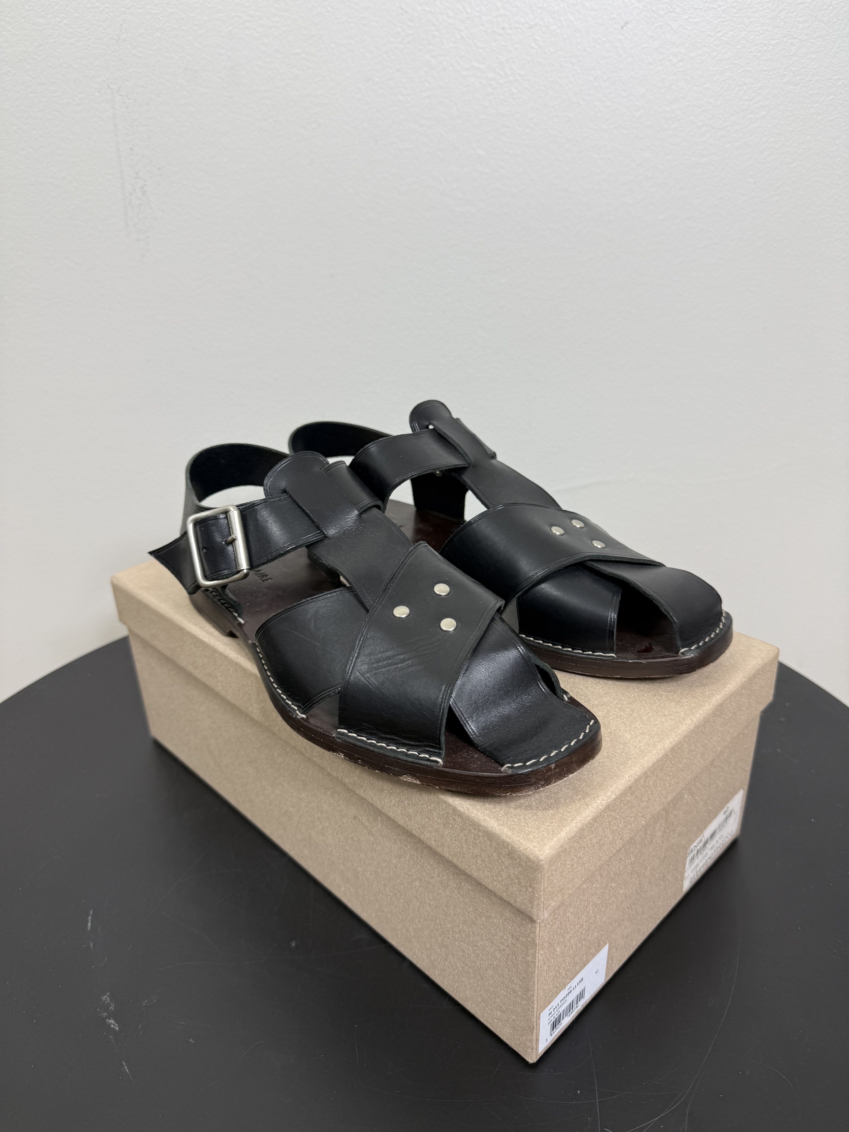 Lemaire Black Fisherman Strap Leather Sandals Size US 9 / EU 42 - 1 Thumbnail