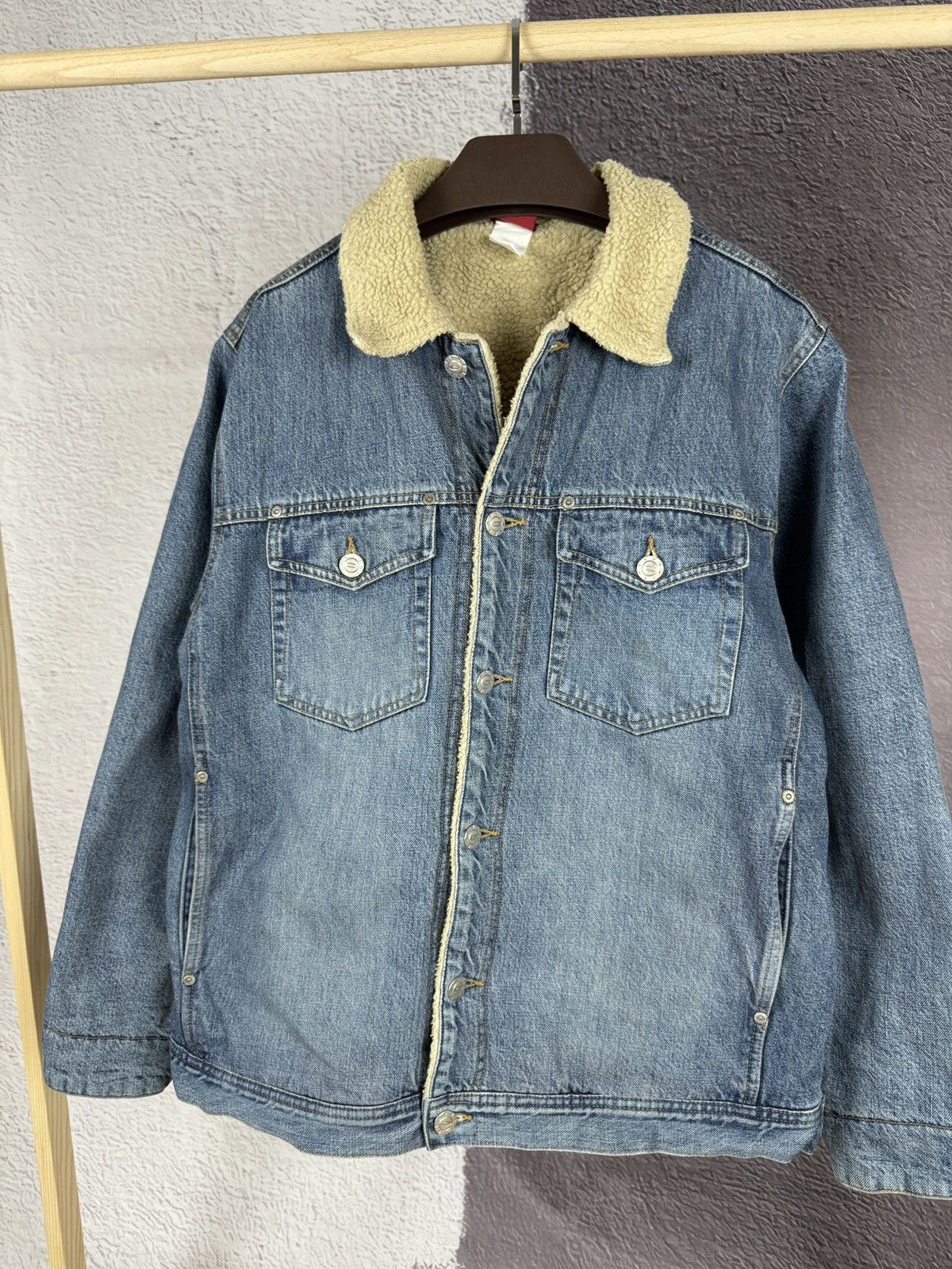 Oakley Vintage y2k Oakley Lined Sherpa Denim Jacket Four Pocket Size US L / EU 52-54 / 3 - 9 Thumbnail