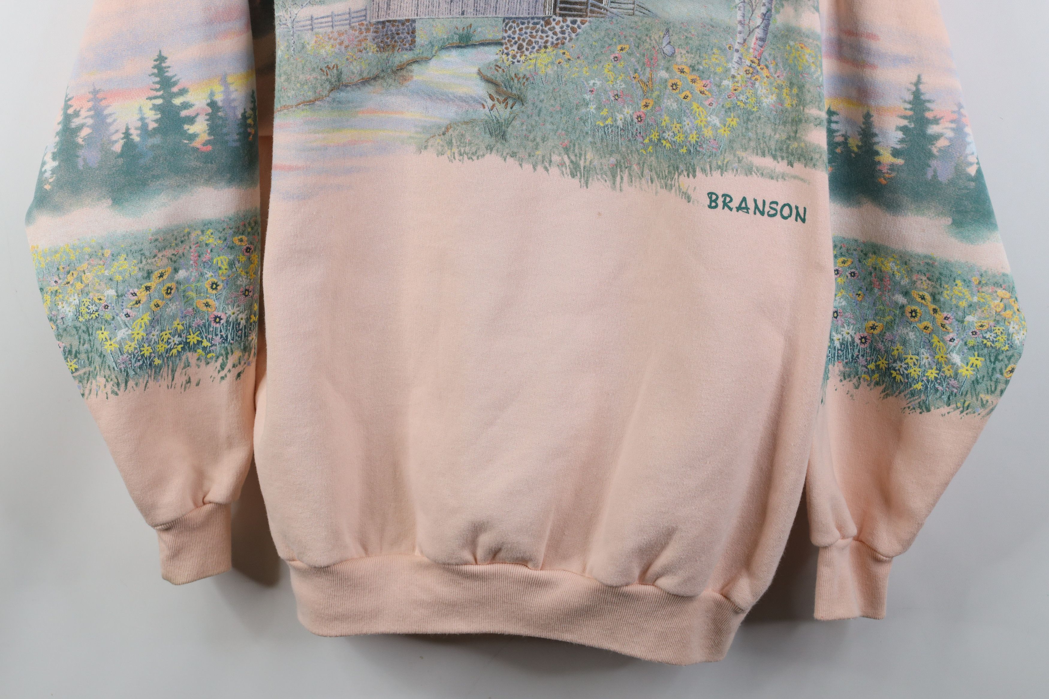 Vintage Vintage 90s Streetwear All Over Print Flower Sweatshirt USA Size L / US 10 / IT 46 - 3 Thumbnail