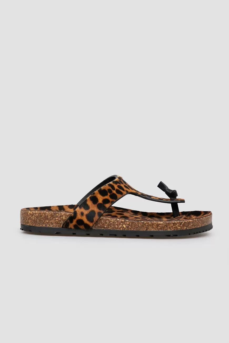 image of Saint Laurent Paris Saint Laurent Jimmy Sandals - Leopard Print Calf Fur, Men's (Size 12)