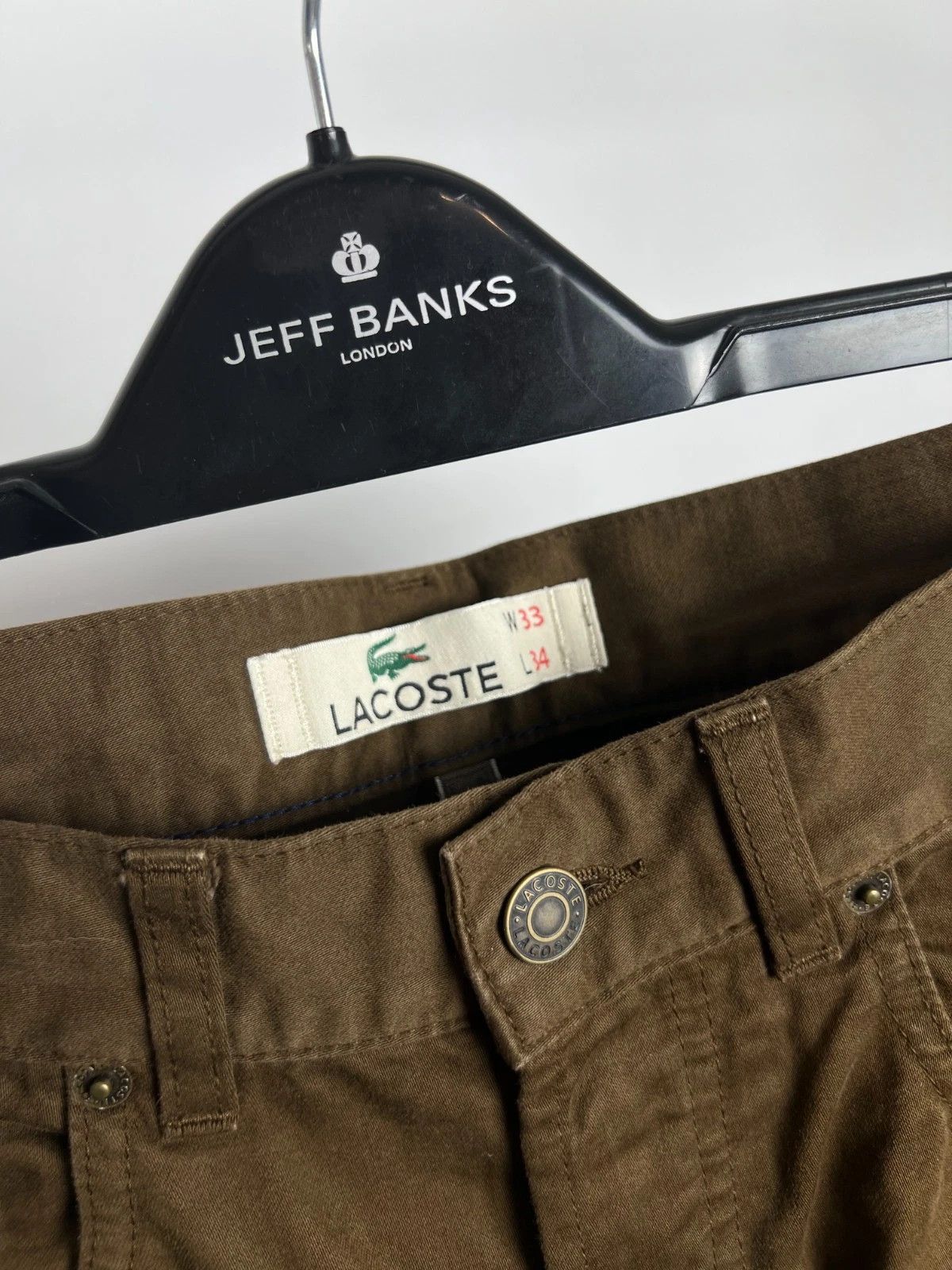 Lacoste Lacoste Men's Brown 100% Cotton Casual Chino Trousers Pants Size US 33 - 4 Thumbnail
