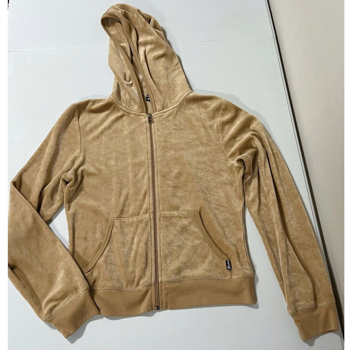 Il Bisonte Bisou Tan Beige Velour Sweatshirt Hoodie Outerwear Size S 🤎✨ Size S / US 4 / IT 40 - 3 Thumbnail