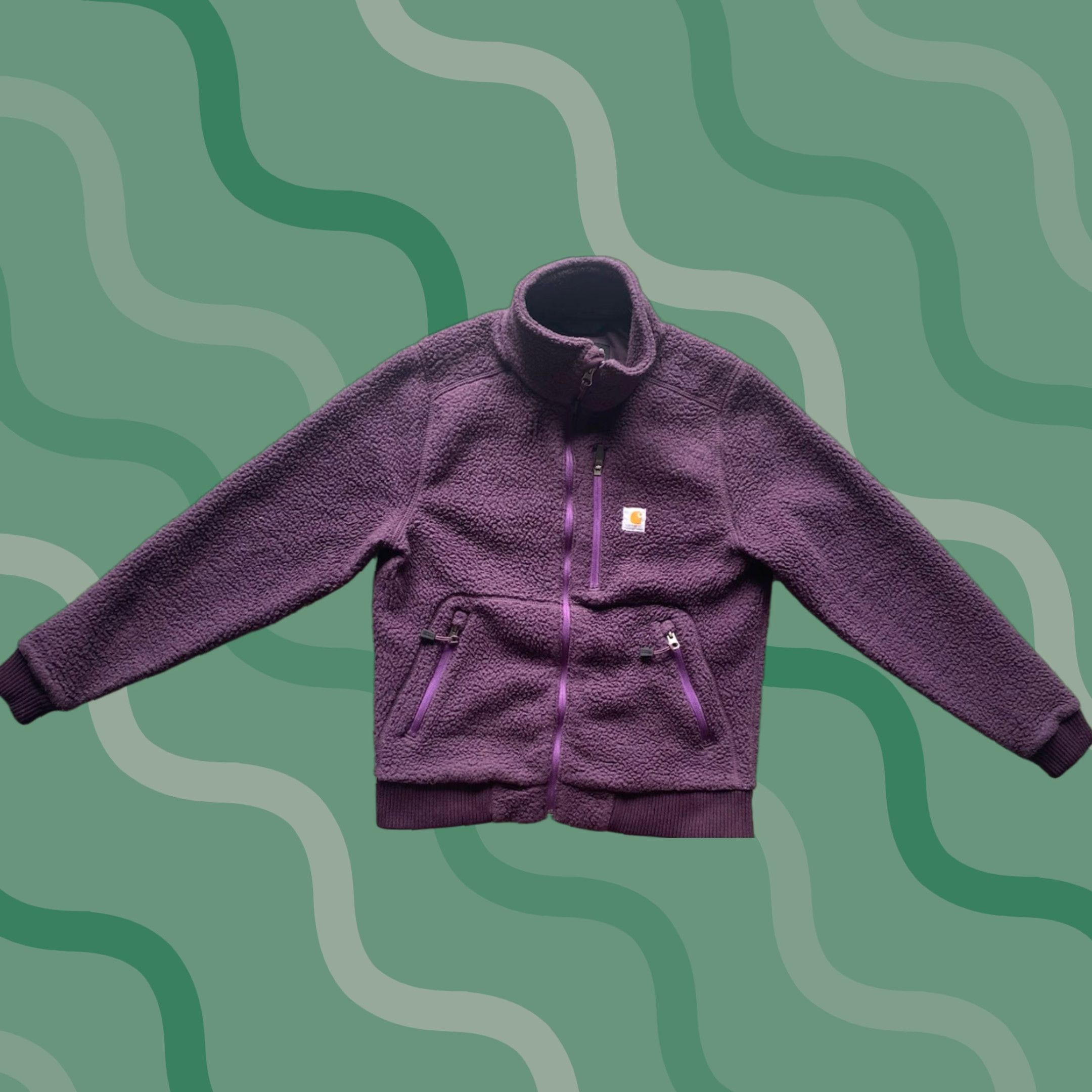 Carhartt Carhartt Jacket Womens XS Purple Sherpa Fleece Full Zip 103913-W Relaxed Fit Women Jacket Size XS / US 0-2 / IT 36-38 - 1 Thumbnail
