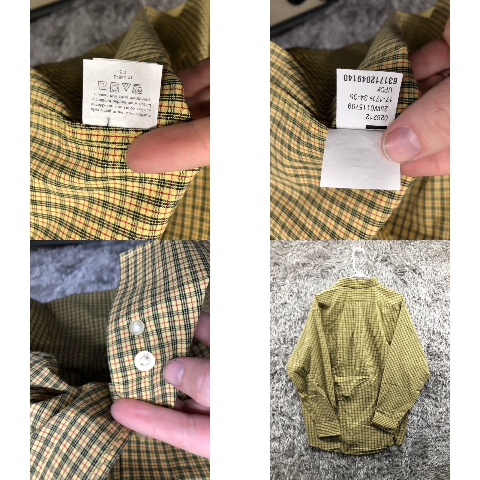 Chaps Chaps Shirt XL Mens Yellow Plaid Long Sleeve Button-Down Collar Shirt Size US XL / EU 56 / 4 - 8 Thumbnail