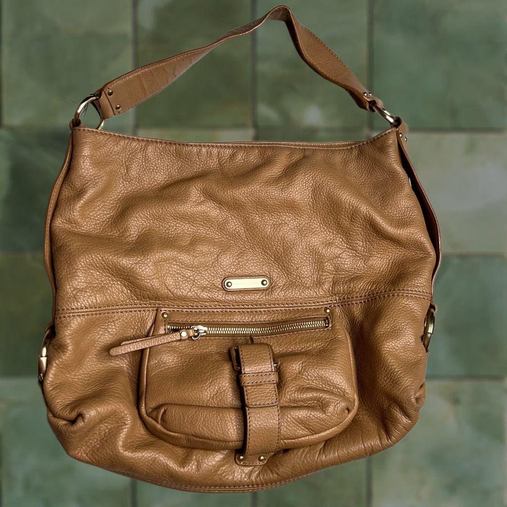 Michael Kors Michael Kors Austin Pebbled Leather Shoulder Tote Bag Brown Hobo Bag Women Size ONE SIZE - 1 Thumbnail