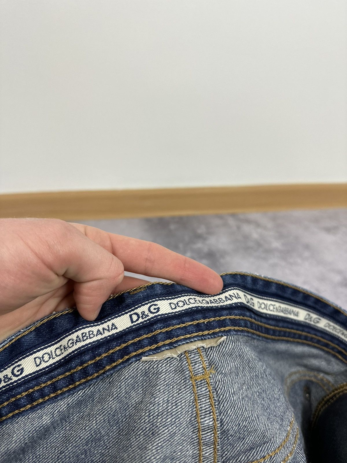 Dolce & Gabbana Vintage Dolce & Gabbana Logo Stone Washed Designer Jeans Size US 34 / EU 50 - 14 Thumbnail