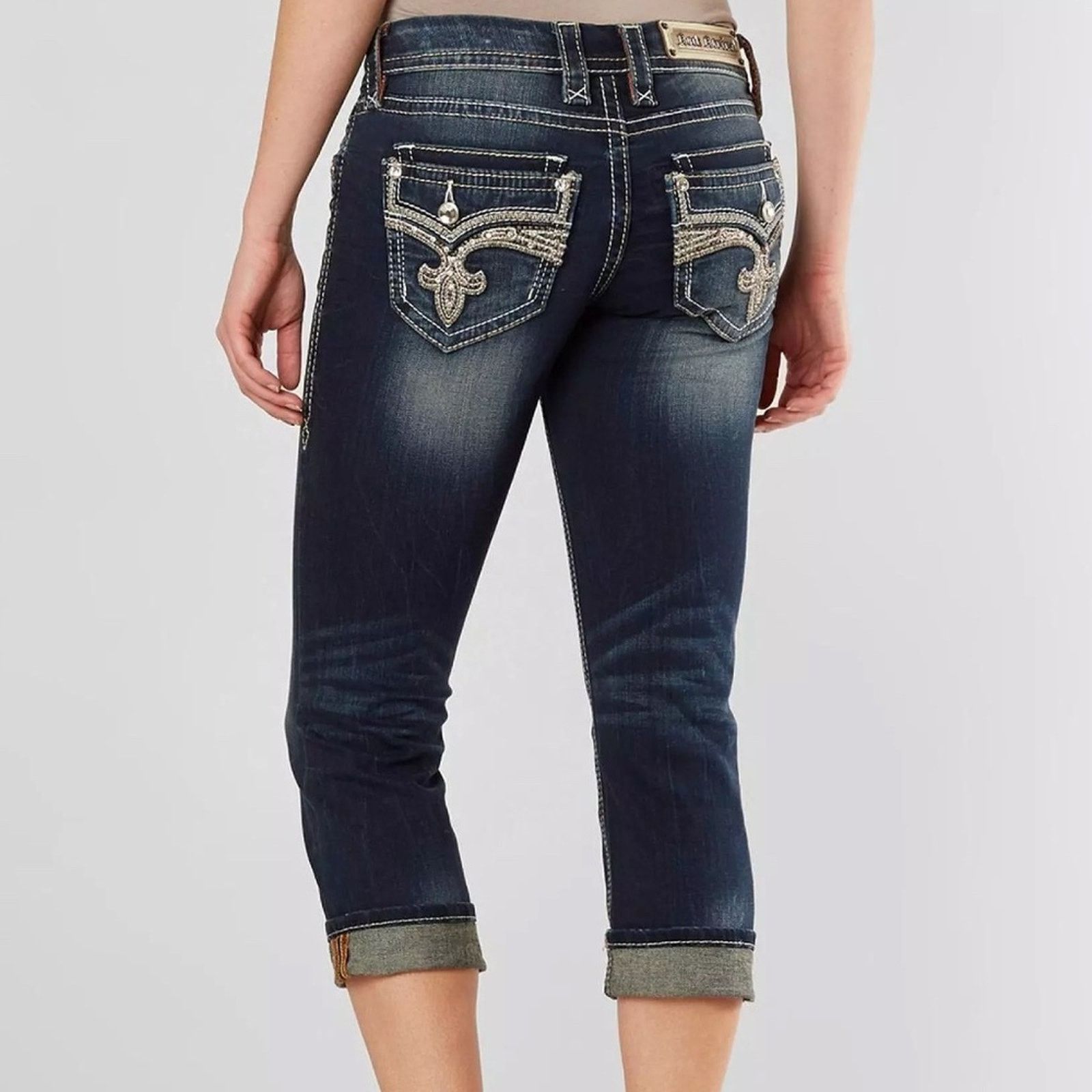 Rock Revival Rock Revival - Yara Cuffed Stretch Capri Jean Size 26" / US 2 / IT 38 - 2 Thumbnail