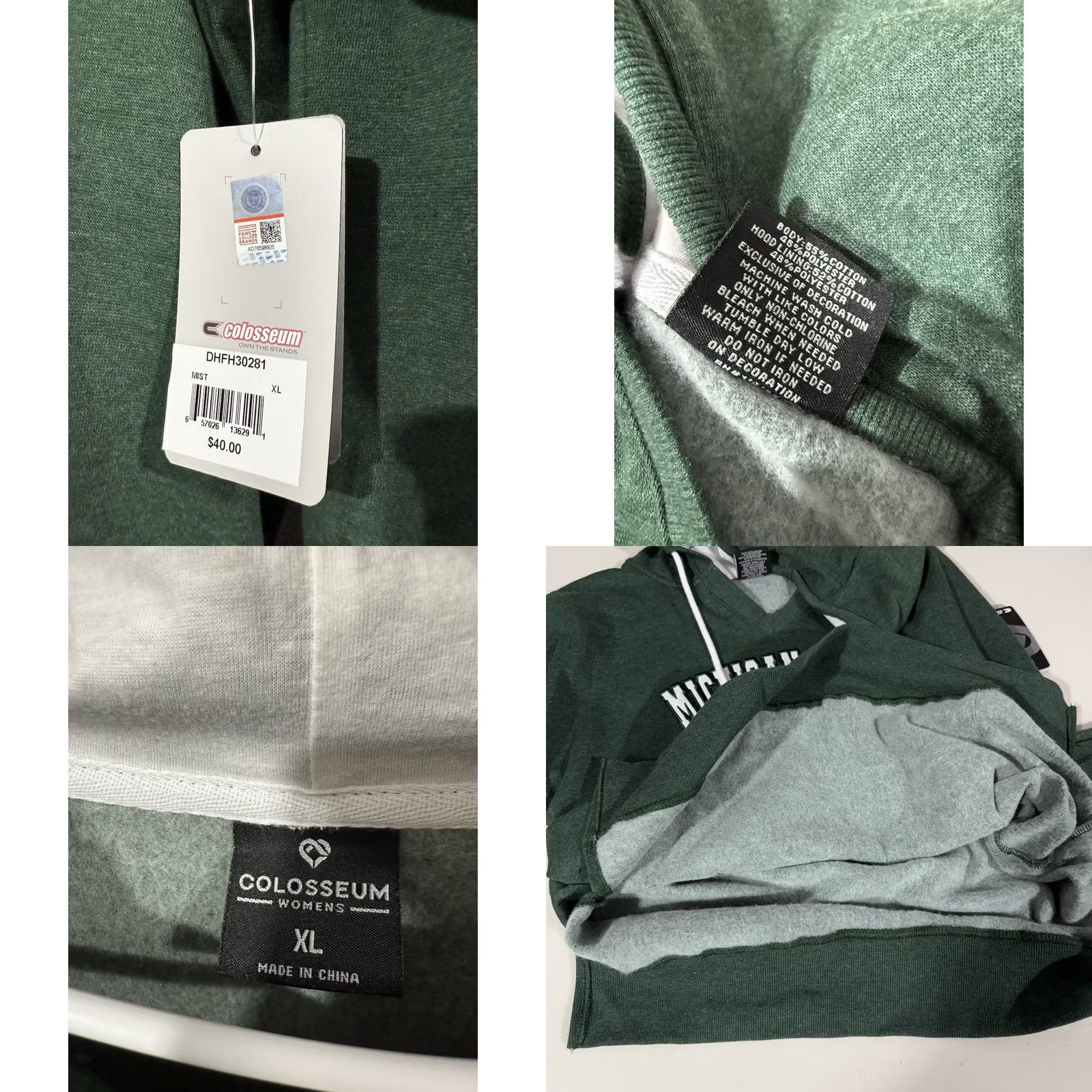 Vintage Michigan State Spartans Hoodie Women XL Green Colosseum Pullover NCAA University Size XL / US 12-14 / IT 48-50 - 8 Thumbnail