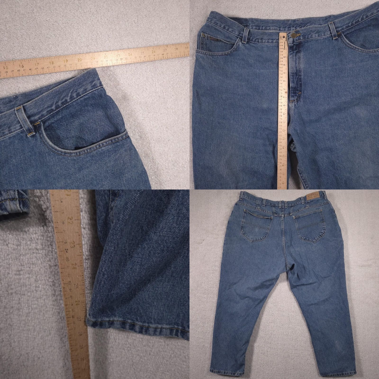 Vintage Riders Jeans Womens 24W Blue Medium Wash High Rise Relaxed Fit Tapered Denim Jeans Size 42" / US 20 - 8 Thumbnail