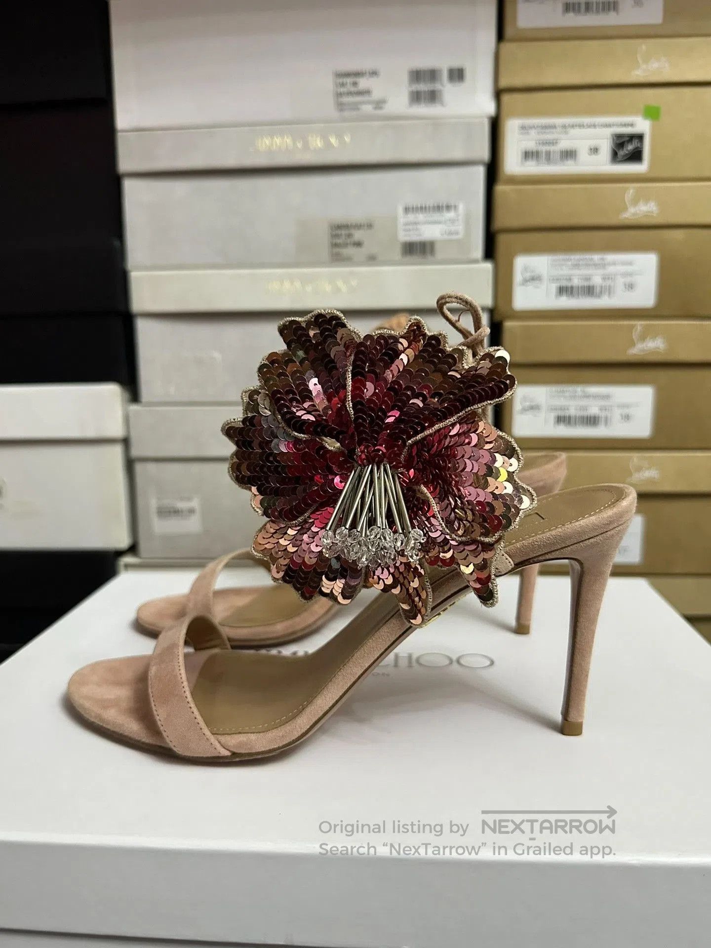 Aquazzura AQUAZZURA Pink Ankle Strap Sandals. Size US 8 / IT 38 - 5 Thumbnail