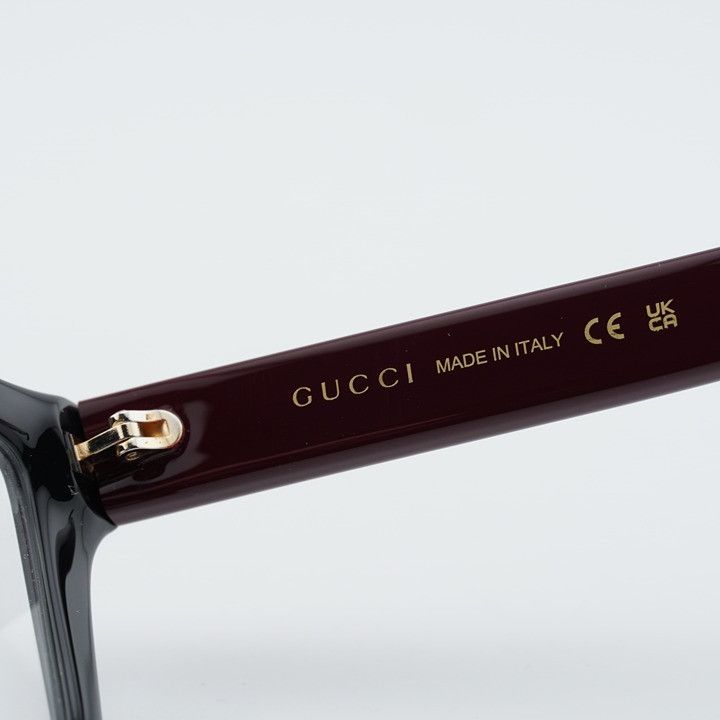 Gucci Gucci GG1715O 011 Eyeglasses Black/Red 55mm Cat Eye Frame Size ONE SIZE - 9 Thumbnail