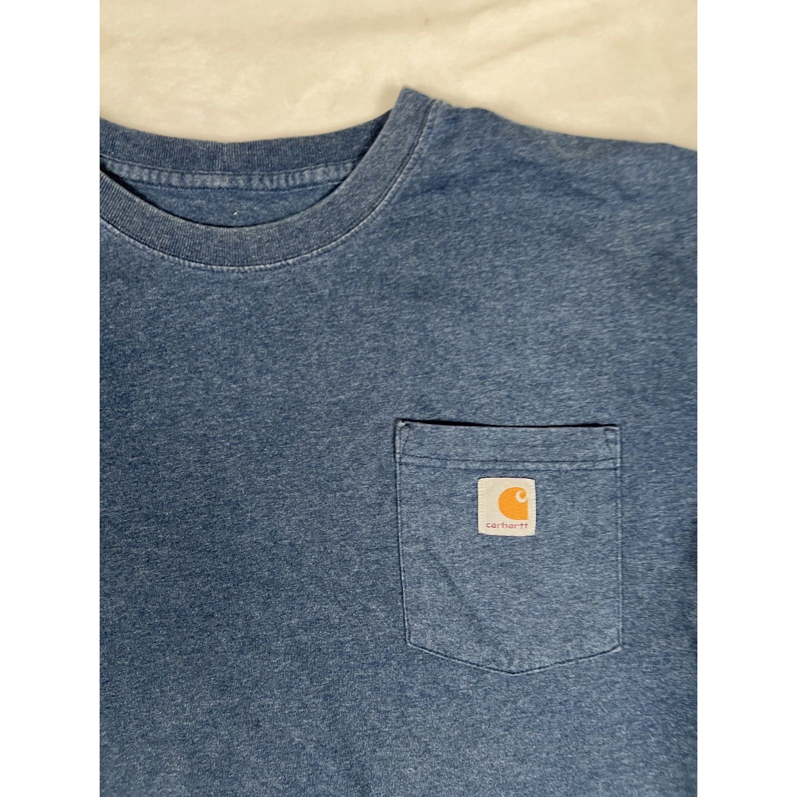 Carhartt Vintage Carhartt Heather Blue Pocket Shirt Size XL Tall Work Size US XL / EU 56 / 4 - 2 Thumbnail