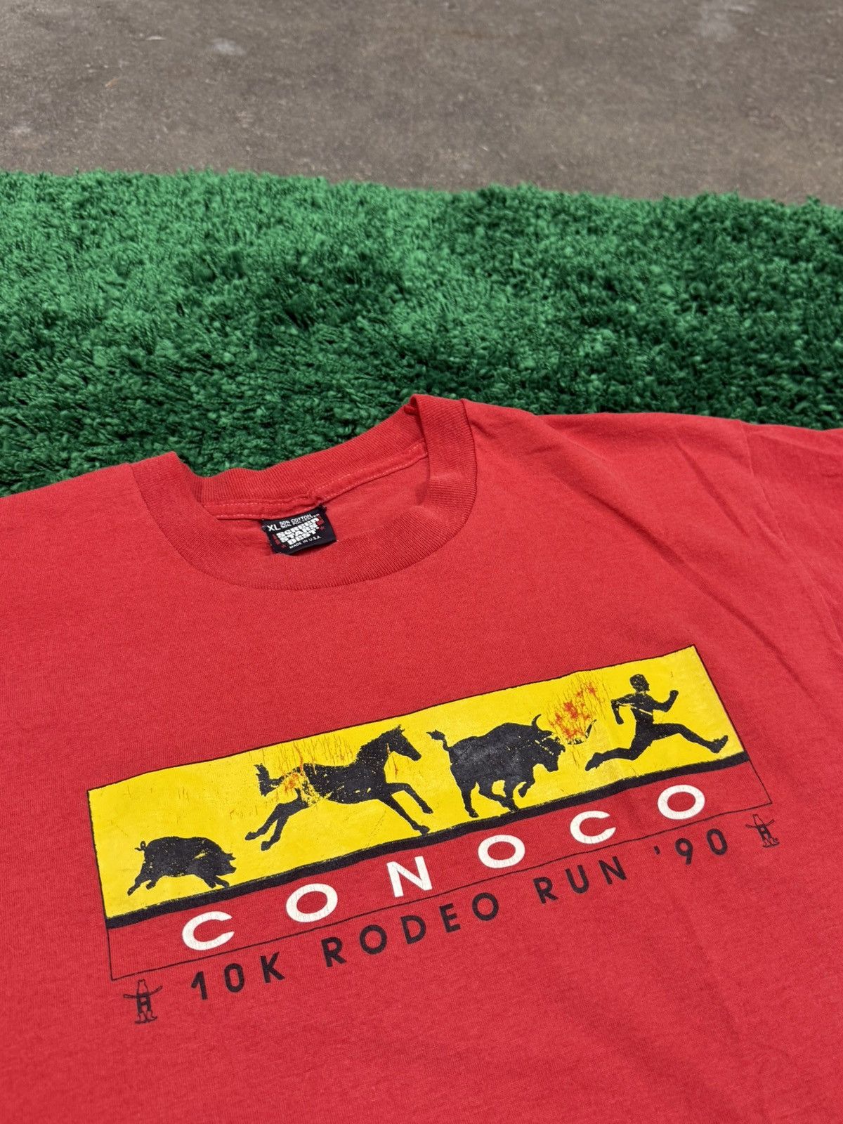 Vintage Houston Rodeo Livestock Show Texas Tee Red XL Conco Race Run Size US XL / EU 56 / 4 - 3 Thumbnail
