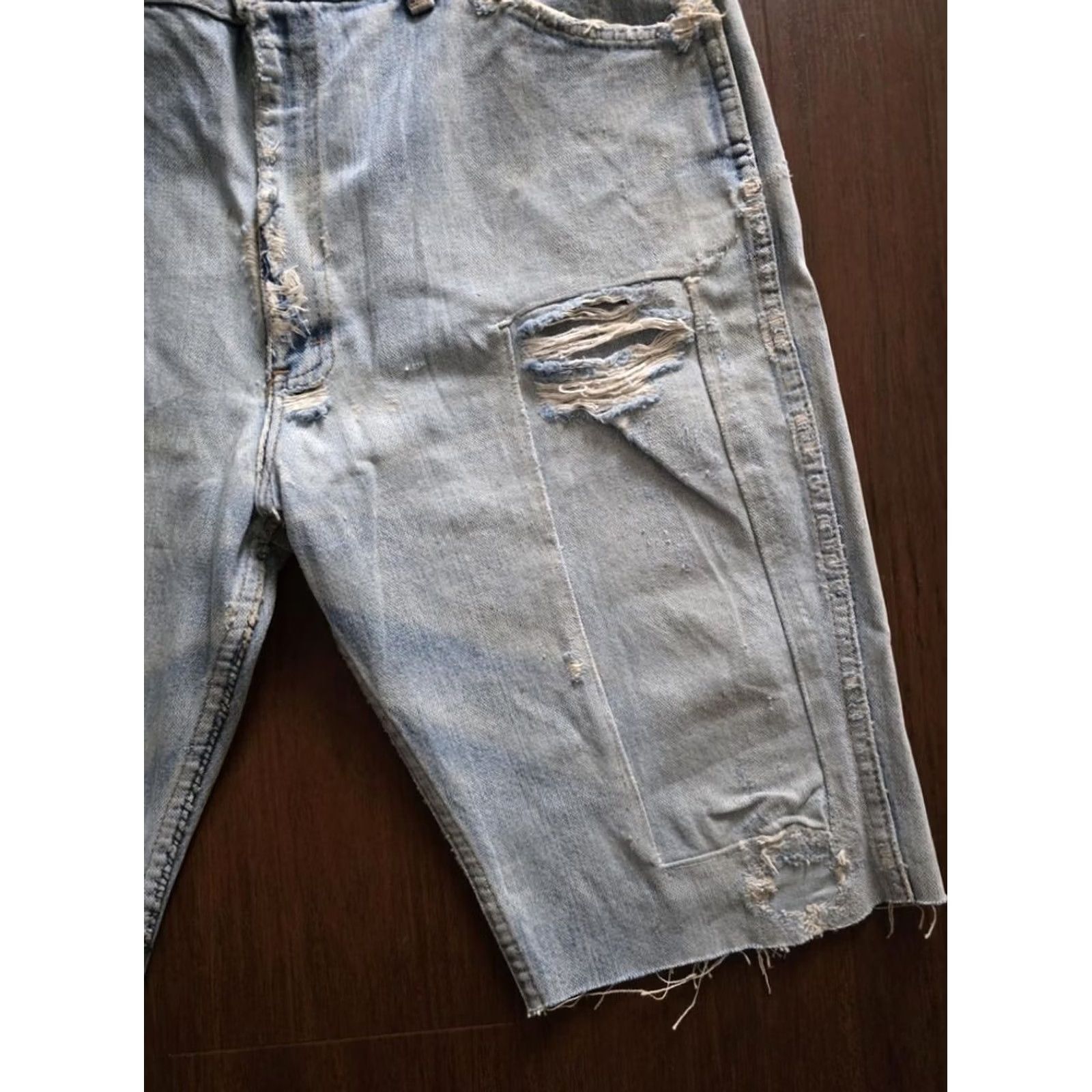 Vintage VINTAGE Saddle King Thrashed Jean Cut Off Shorts Mens XL Blue Cotton Cut offs 90s Decade Vintage MENS Size US 36 / EU 52 - 4 Thumbnail