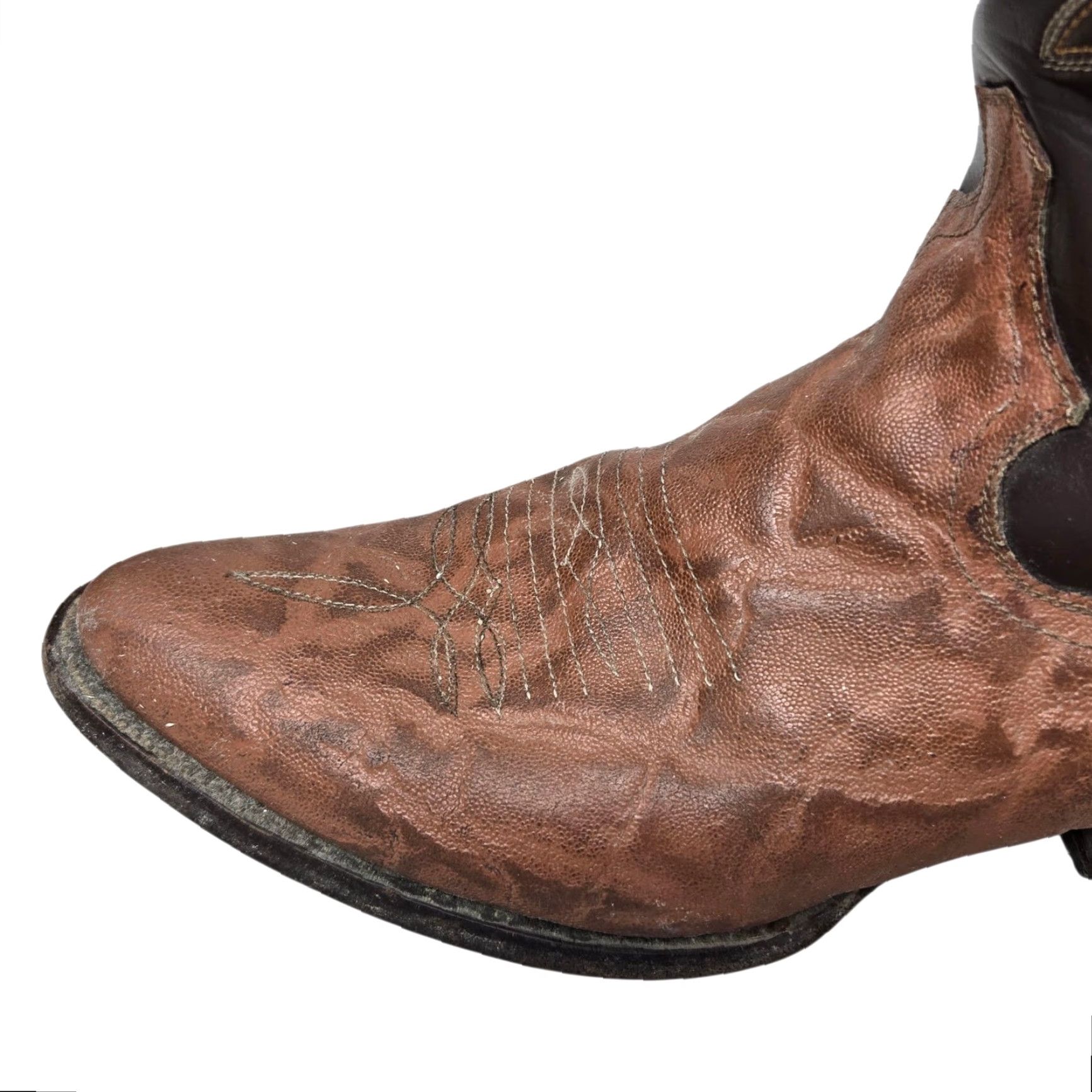 Justin Boots VINTAGE Justin Boots Boot Western Cowboy Leather D Brown Size 9 Men Shoes - read flaws readouts Size US 9 / EU 42 - 6 Thumbnail