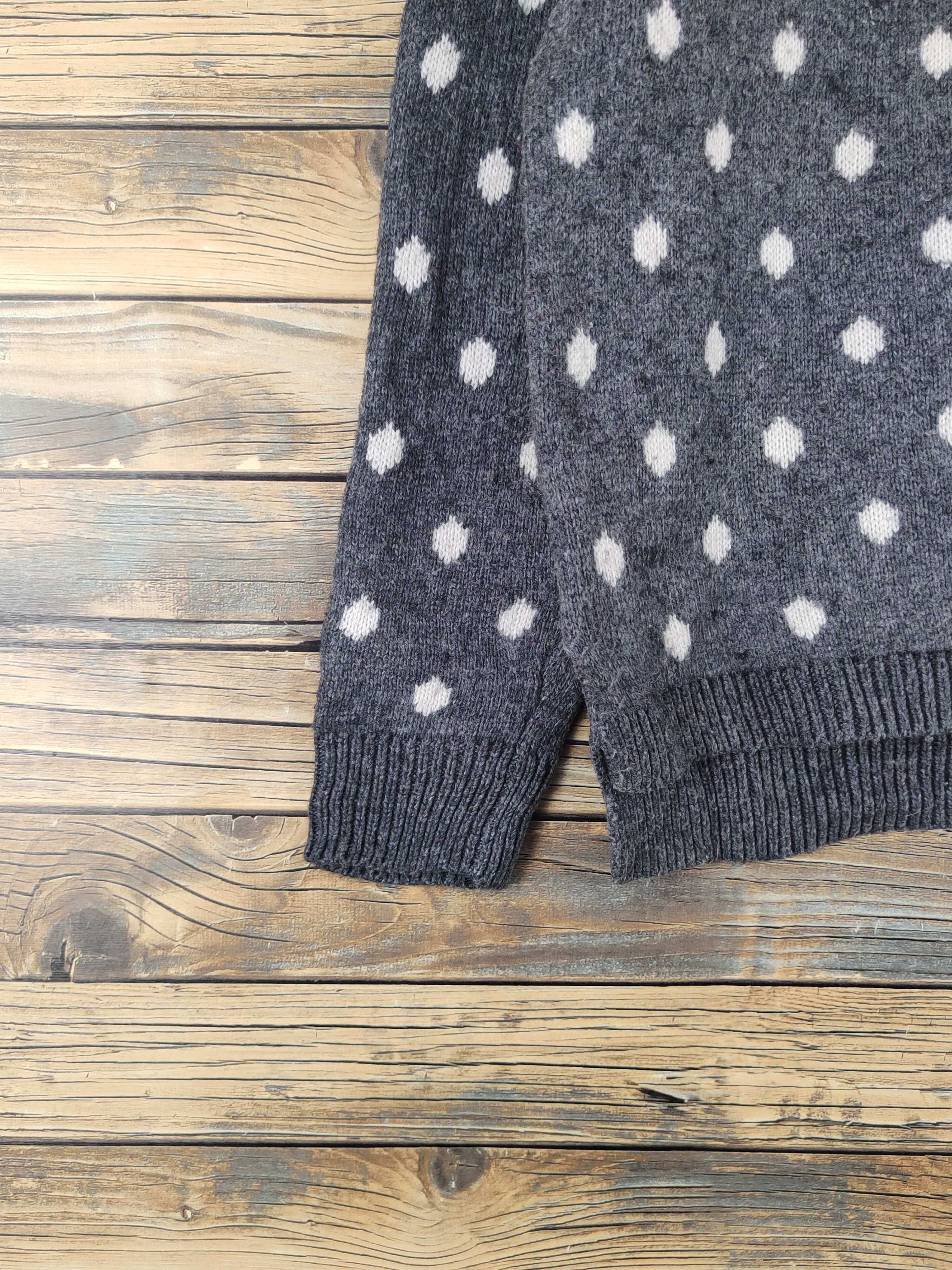 Vintage Uniqlo Dark Gray Polkadot Knitwear Sweatshirts #W2173 Size M / US 6-8 / IT 42-44 - 4 Thumbnail