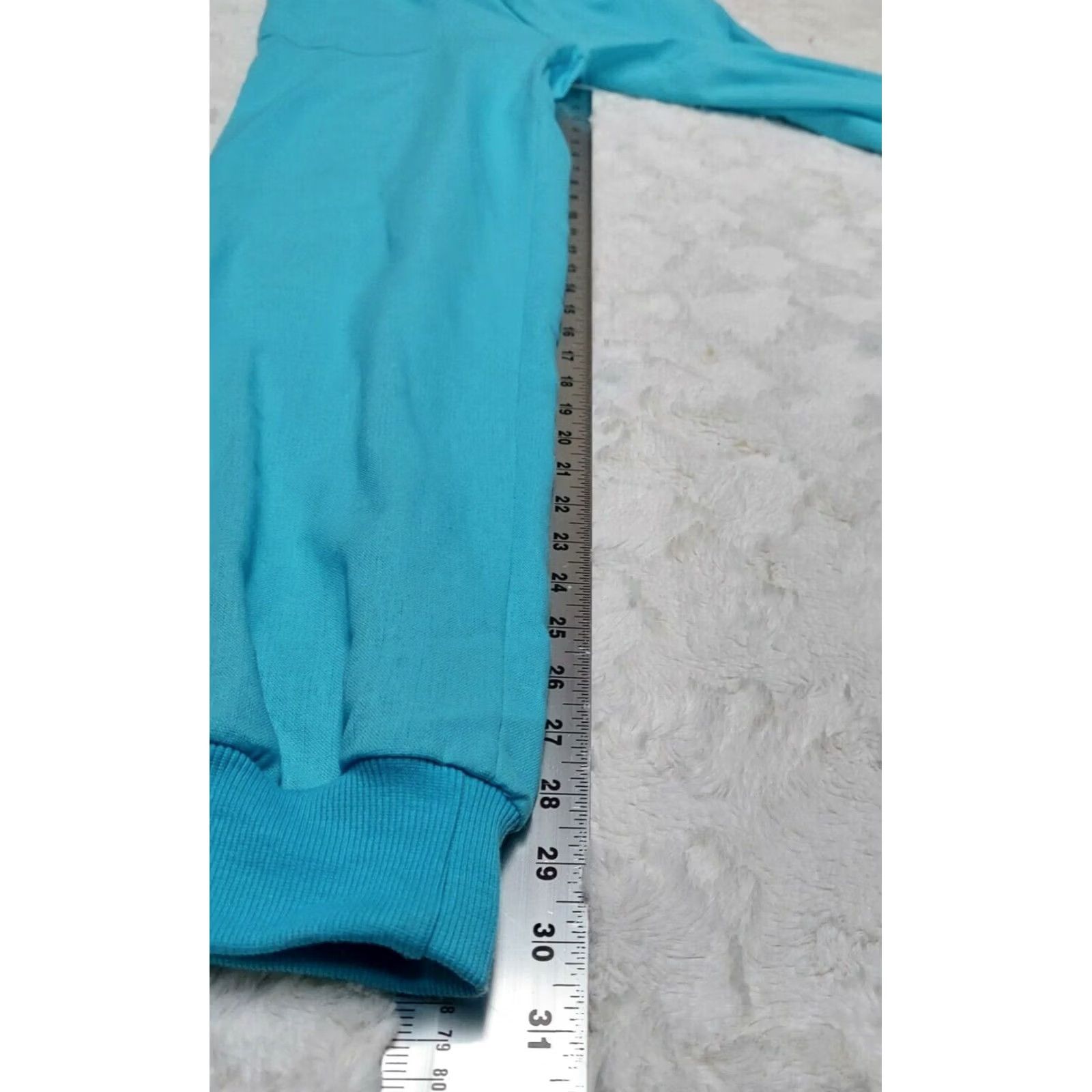 Vintage Misslook 365852 Women’s Elastic Waist Jogger Pants Small Blue Linen Blend Pockets Jogger Casual Size 28" / US 6 / IT 42 - 7 Thumbnail