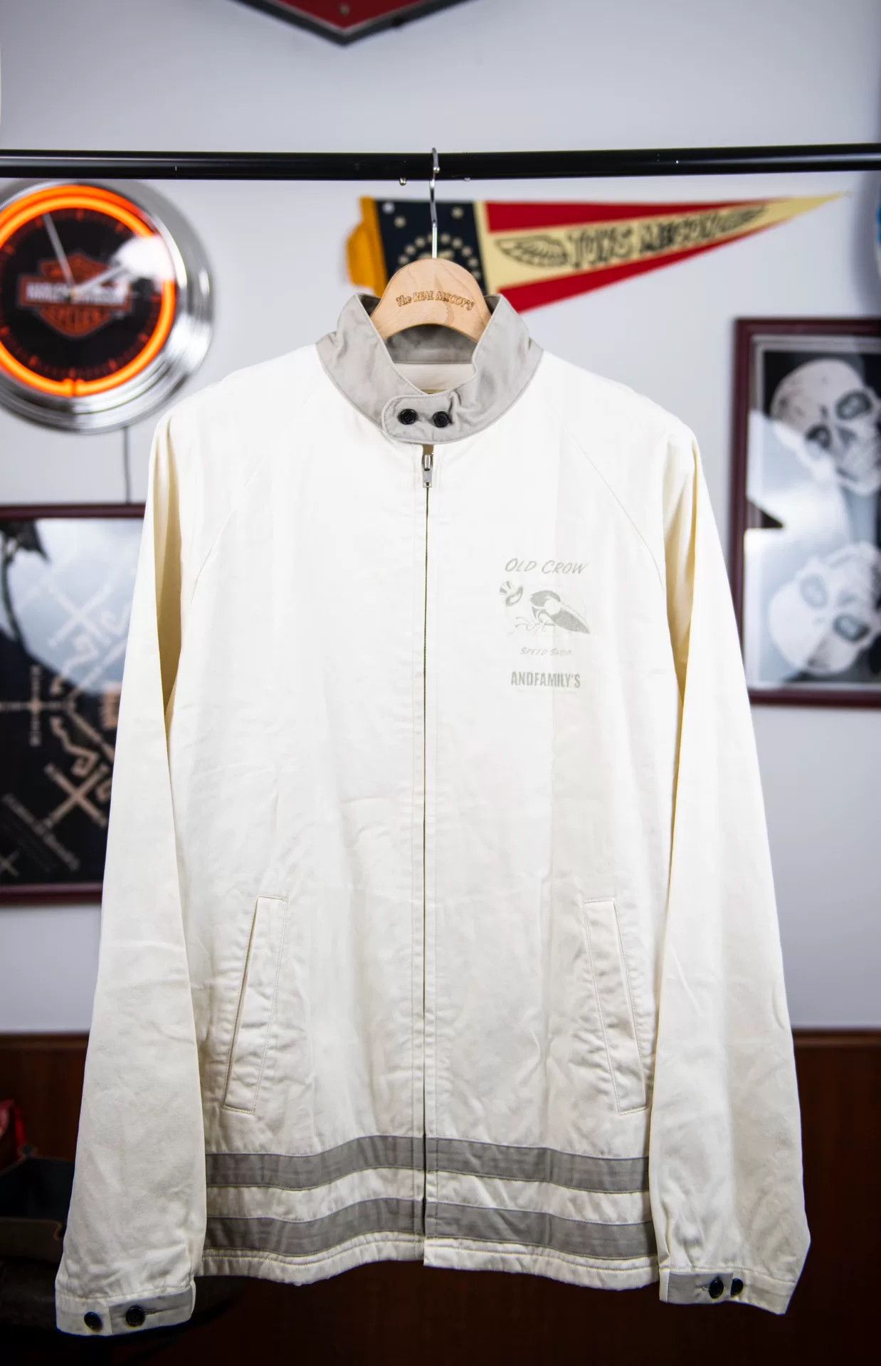 Other Old Crow White Stand Collar Jacket Size US L / EU 52-54 / 3 - 1 Thumbnail