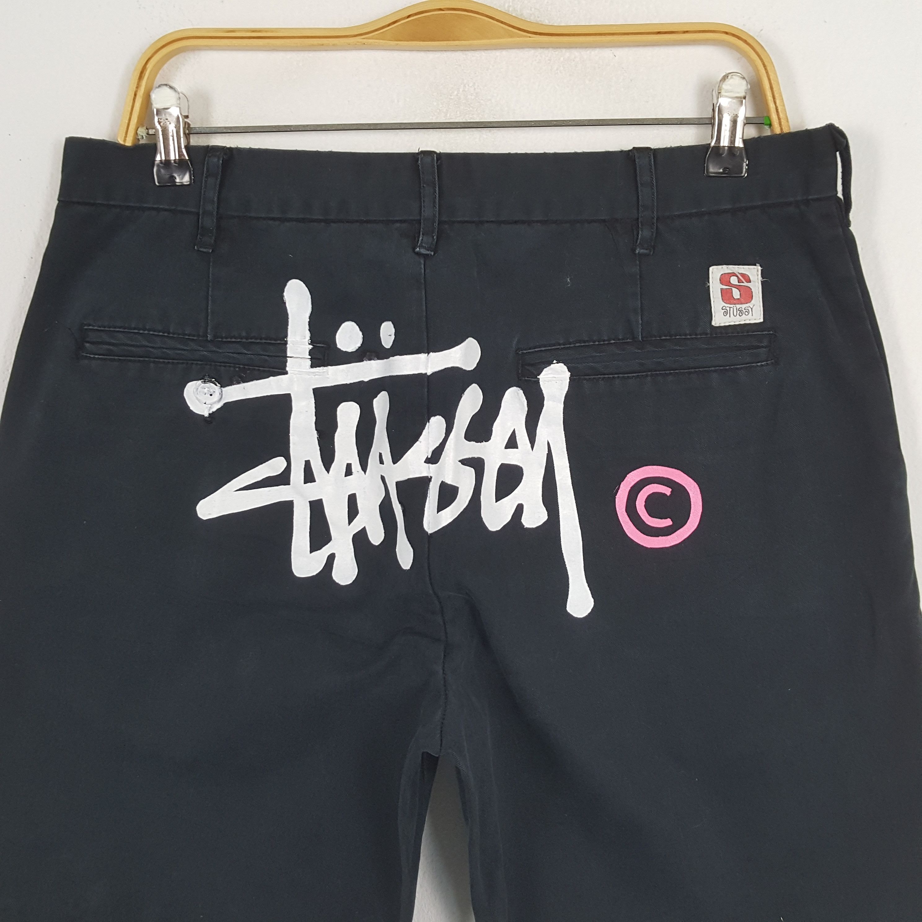 Stussy × Vintage Vintage STUSSY Streetwear Skateboard Big Logo Short Pants Size US 32 / EU 48 - 2 Thumbnail