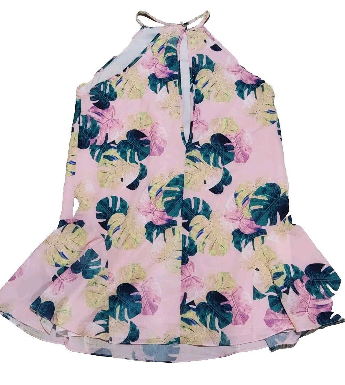 Designer Whitney Eve Dress Size 10 Pink Tropical monstera Size L / US 10 / IT 46 - 2 Thumbnail