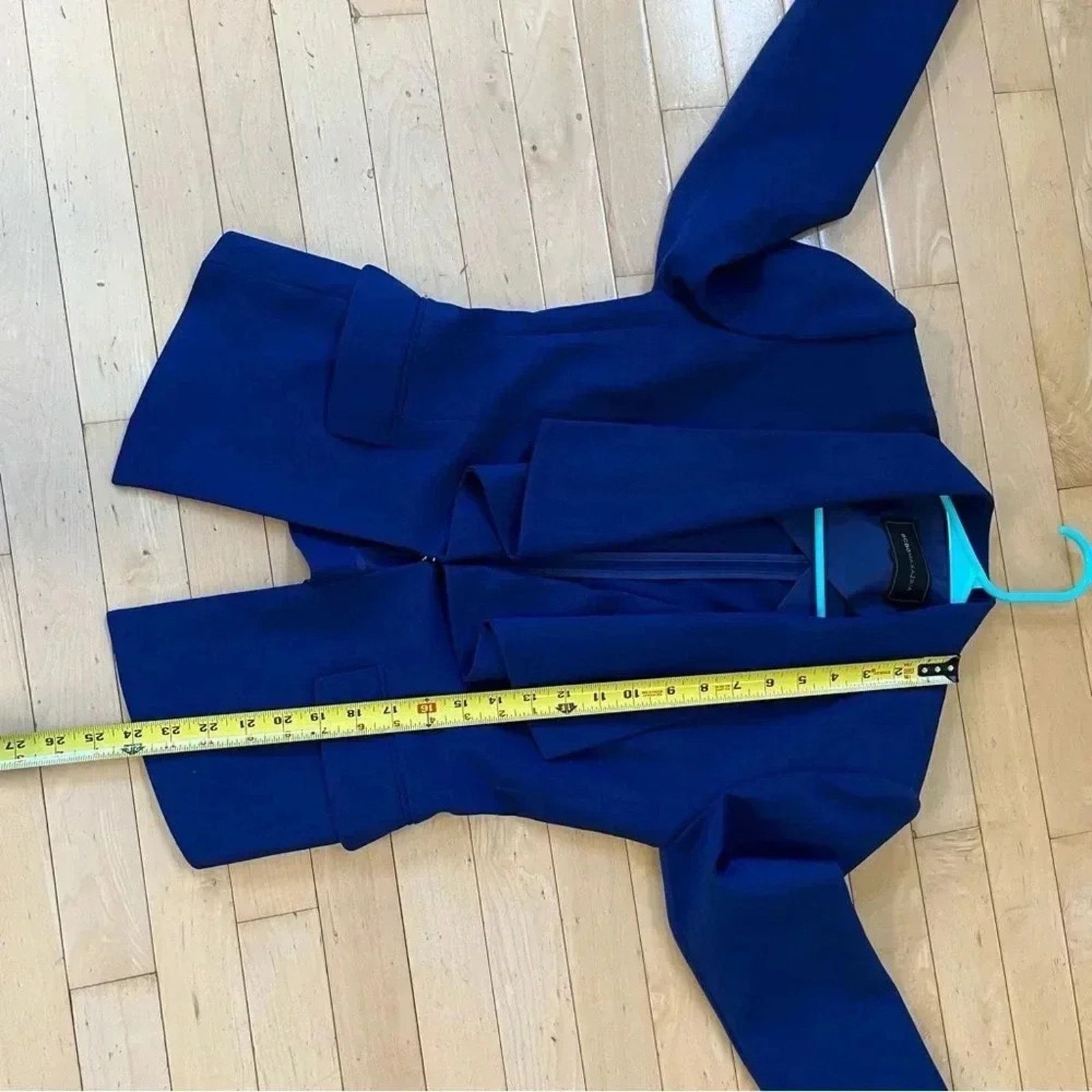 Bcbgmaxazria BCBG MAXAZRIA Blue Depth Drape Lapel Blazer Jacket Size XS Size XS / US 0-2 / IT 36-38 - 7 Thumbnail