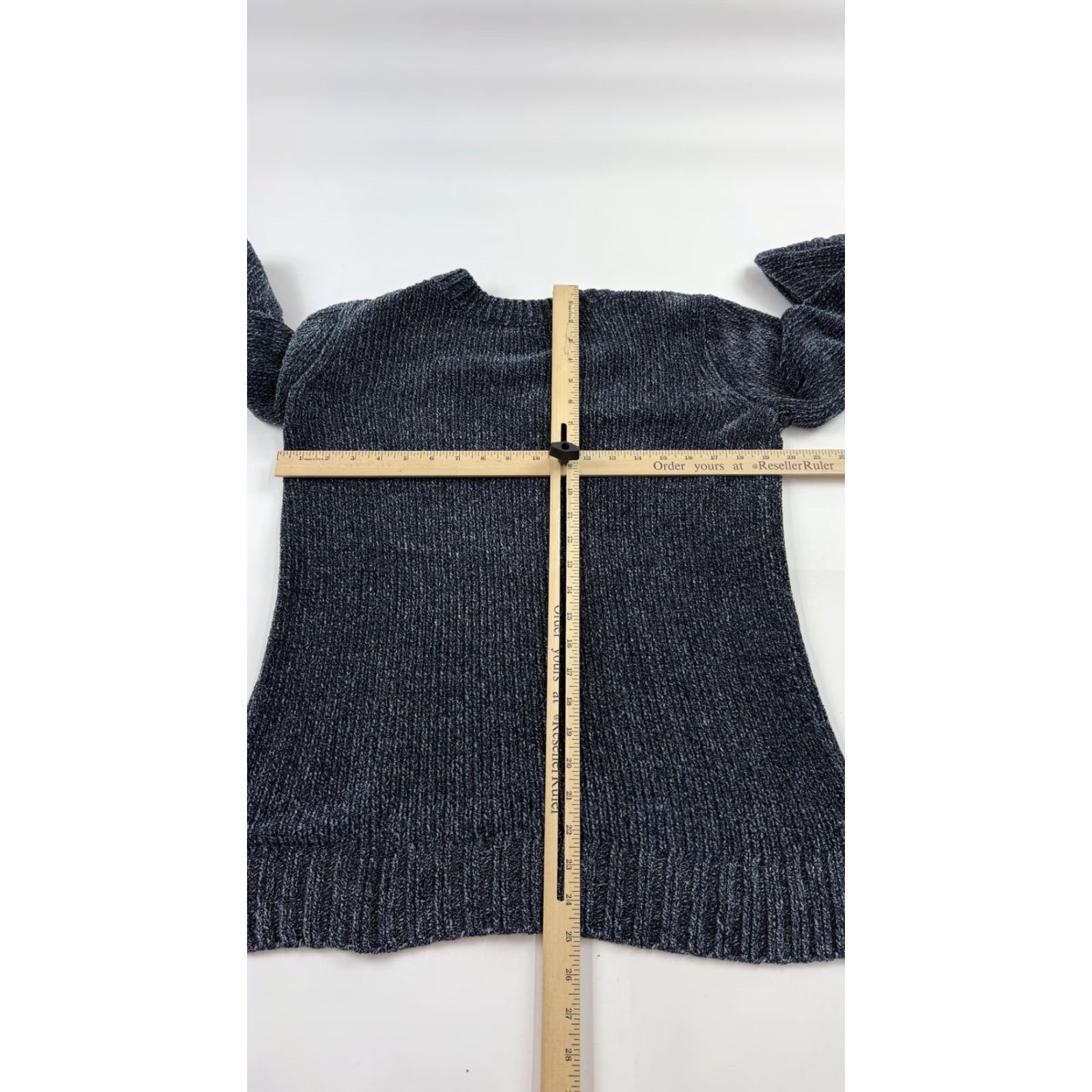 Orvis Orvis Sweater Womens Small Blue Gray V Neck Chenille Ribbed High Low Pullover Size S / US 4 / IT 40 - 7 Thumbnail