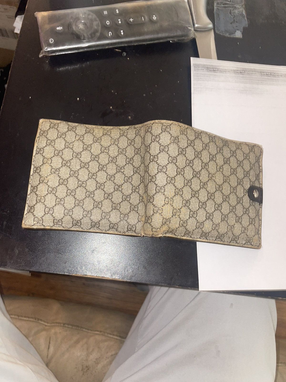 Gucci Gucci Wallet. Double G brown Canvas & Leather wallet Size ONE SIZE - 4 Thumbnail