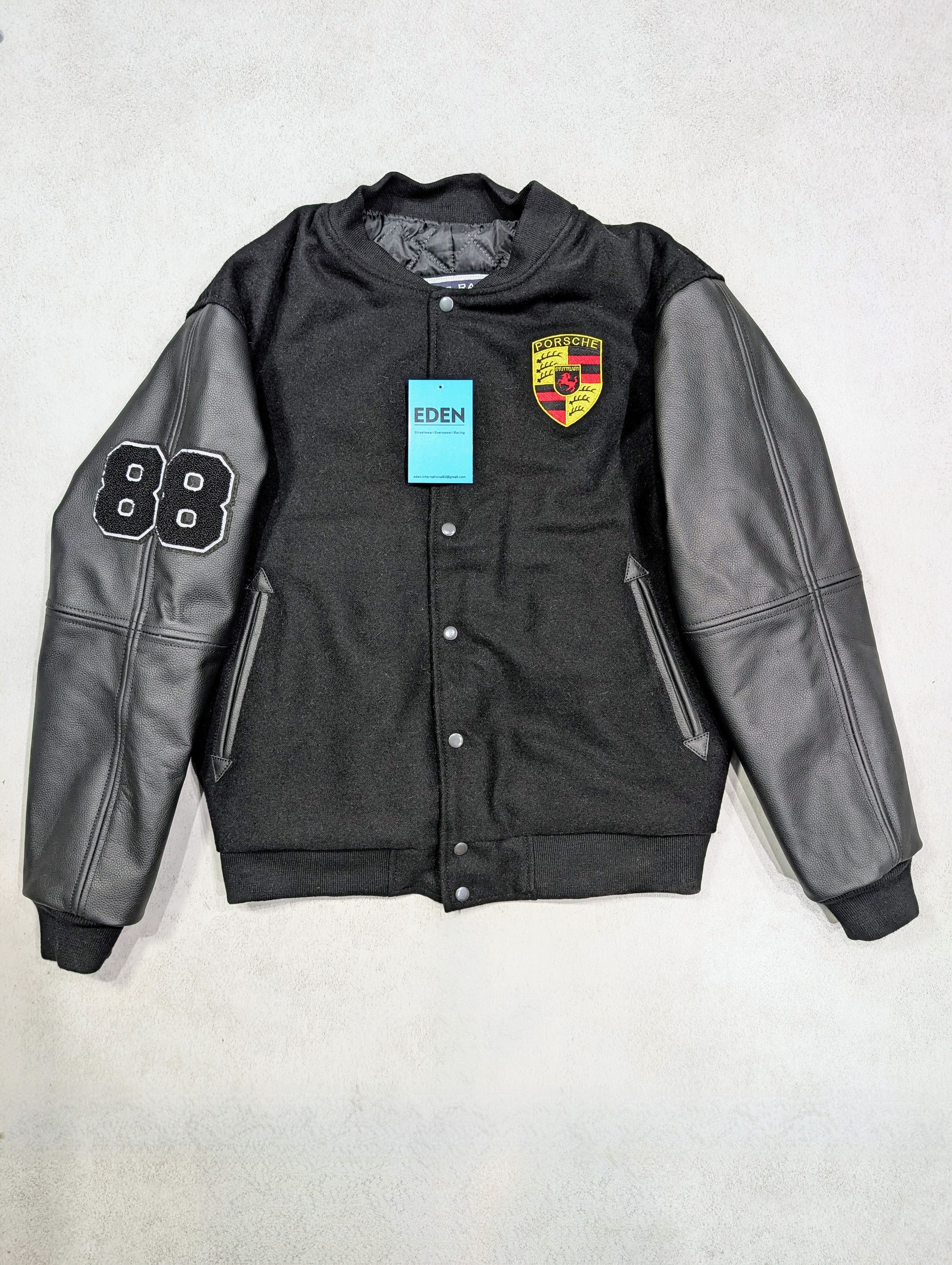 🔥 PORSCHE 🔥 RARE VARSITY LEATHER JACKET