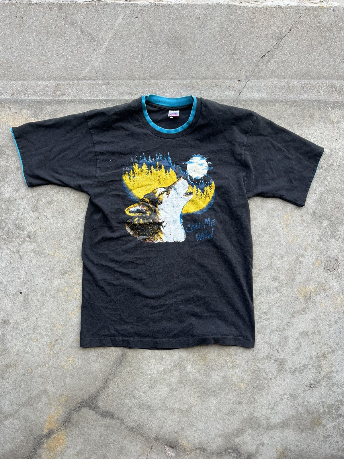 Fruit Of The Loom × Vintage 🐺 VINTAGE 1980s WOLF GRAPHIC TEE 🐺 Size US L / EU 52-54 / 3 - 1 Thumbnail