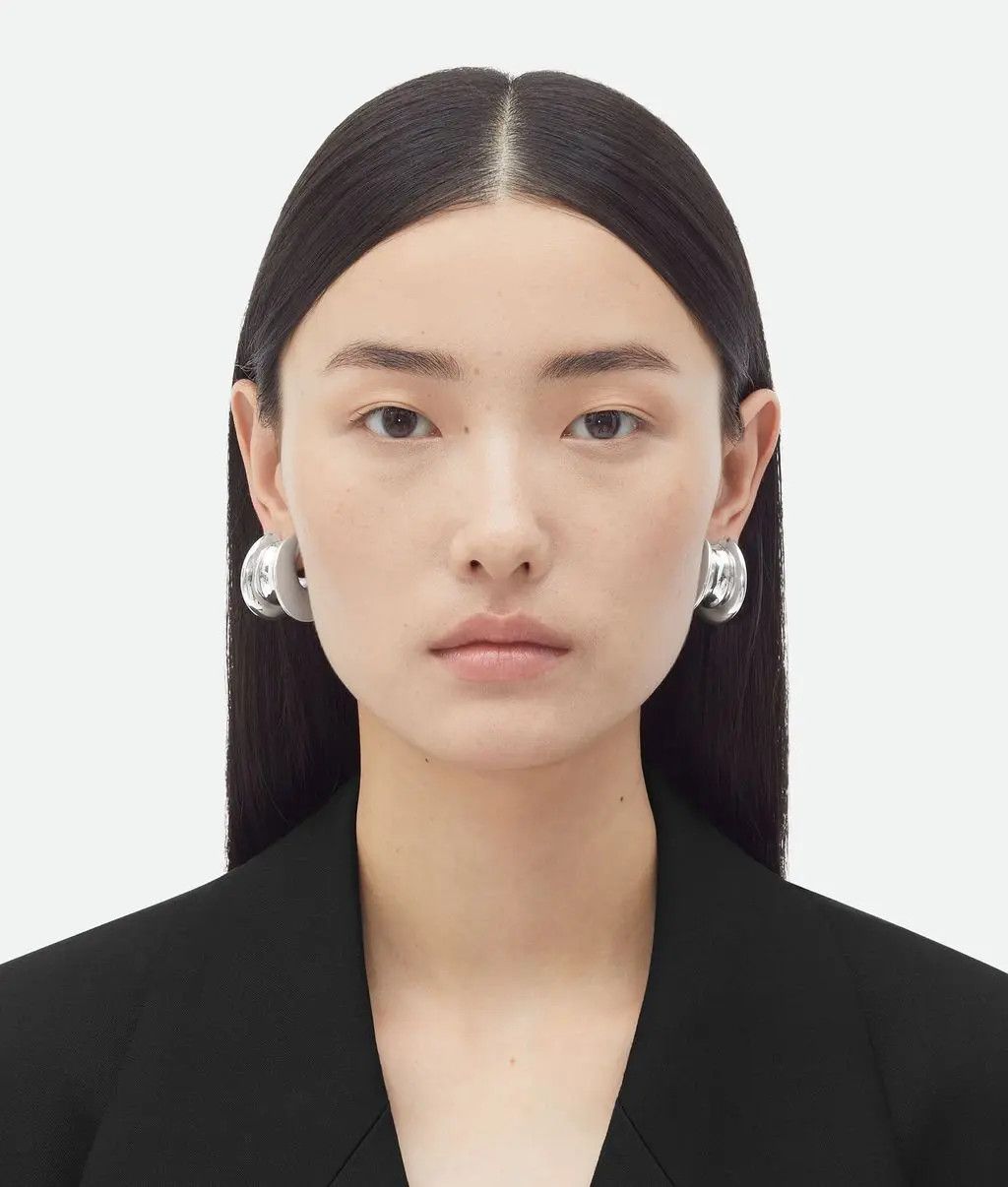 Bottega Veneta o1w1db10525 Size: OS / Large H Beam Earrings in Silver Size ONE SIZE - 2 Thumbnail