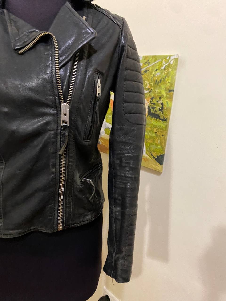 Allsaints AllSaints Italian leather biker jacket, size US 6. Size M / US 6-8 / IT 42-44 - 3 Thumbnail
