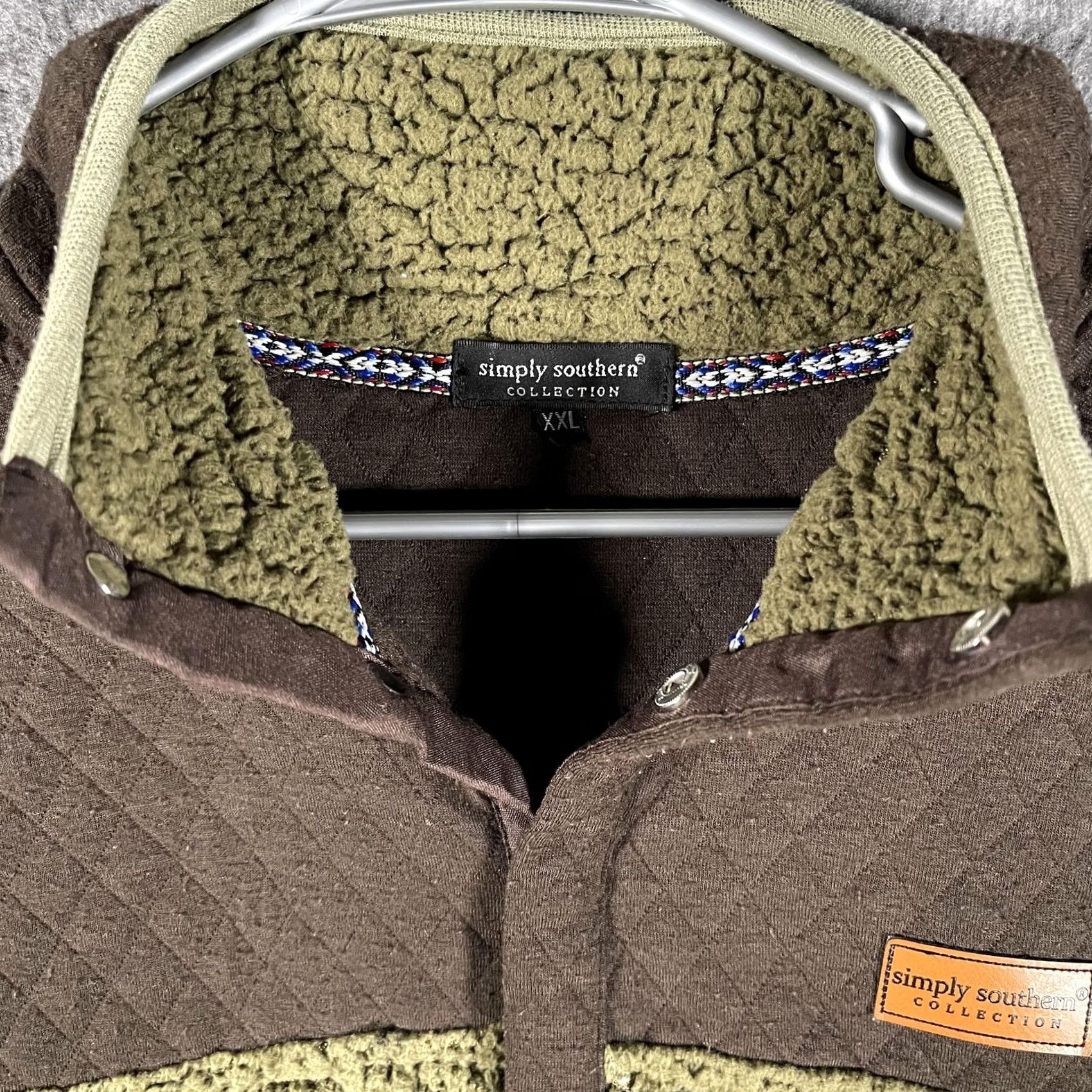 Vintage Simply Southern Sweater Womens XXL Brown Sherpa Fleece Mock Neck Pullover Size XXL / US 16-18 / IT 52-54 - 5 Thumbnail