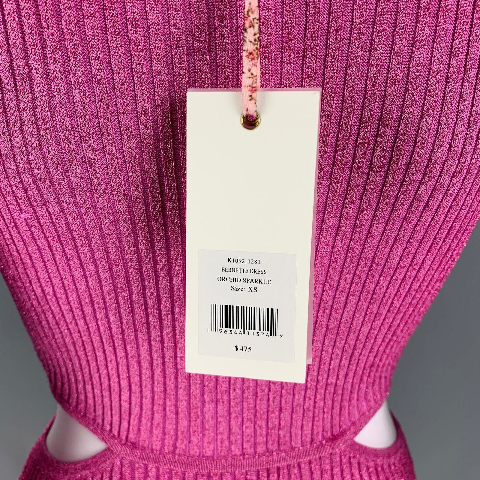 LoveShackFancy LOVESHACKFANCY Size XS Pink Viscose Ribbed Cutout Dress Size XS / US 0-2 / IT 36-38 - 4 Thumbnail