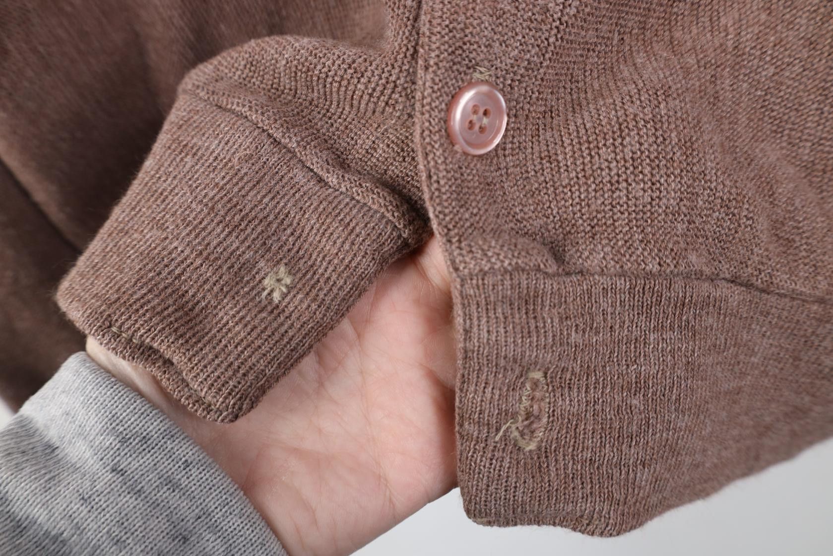 Vintage Vintage 60s Streetwear Cobain Knit Cardigan Sweater Brown Size US M / EU 48-50 / 2 - 4 Thumbnail