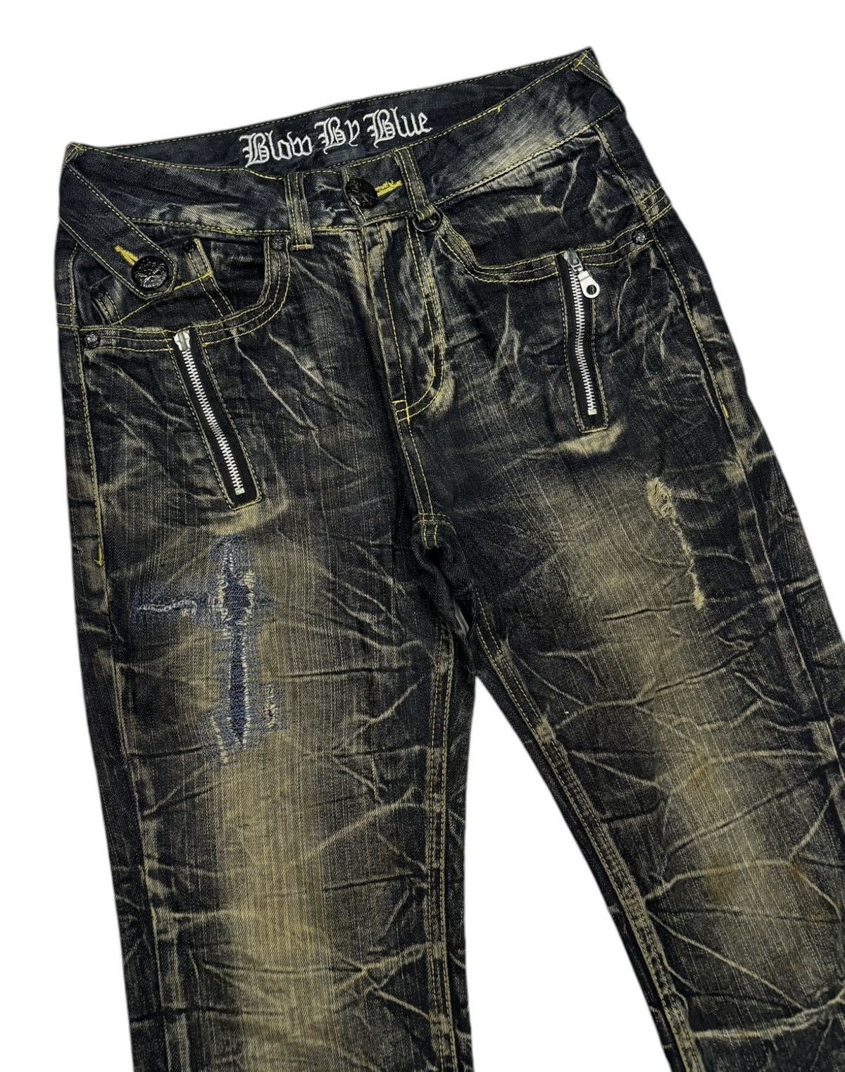 Kapital 🔥RARE PUNK CLAWMARK BLOW BY BLUE DISTRESSED DENIM JEANS Size US 28 / EU 44 - 5 Thumbnail