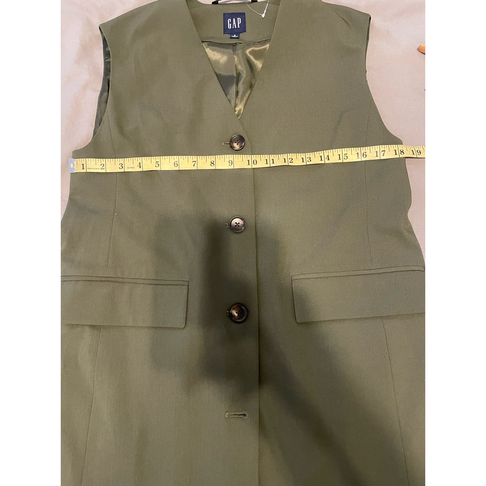 Gap Gap Women - LONG OVERSIZED TAILORED VEST / Green / S / NWOT Size S / US 4 / IT 40 - 5 Thumbnail