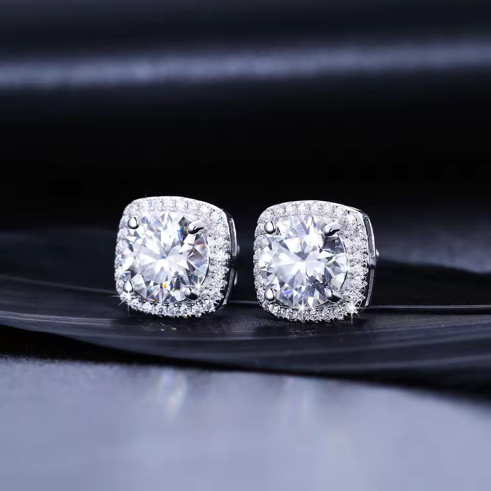 Jewelry Stunning Moissanite Stud Earrings – 1 Carat, GRA Certified, Size ONE SIZE - 3 Thumbnail