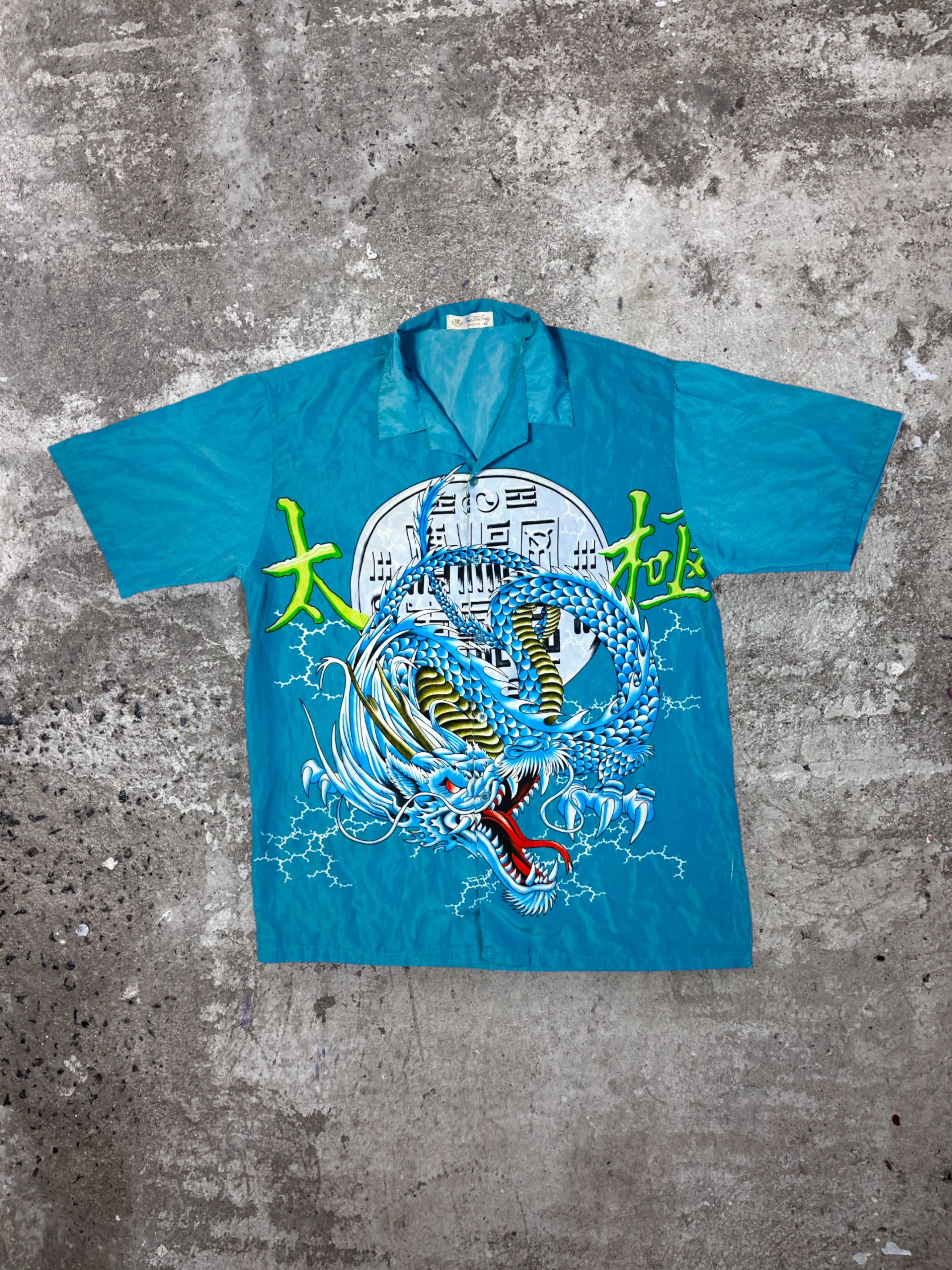 Japanese Brand 1990s JAPAN DRAGON OVERPRINTED RARE SHIRT - № 276 Size US XL / EU 56 / 4 - 1 Thumbnail
