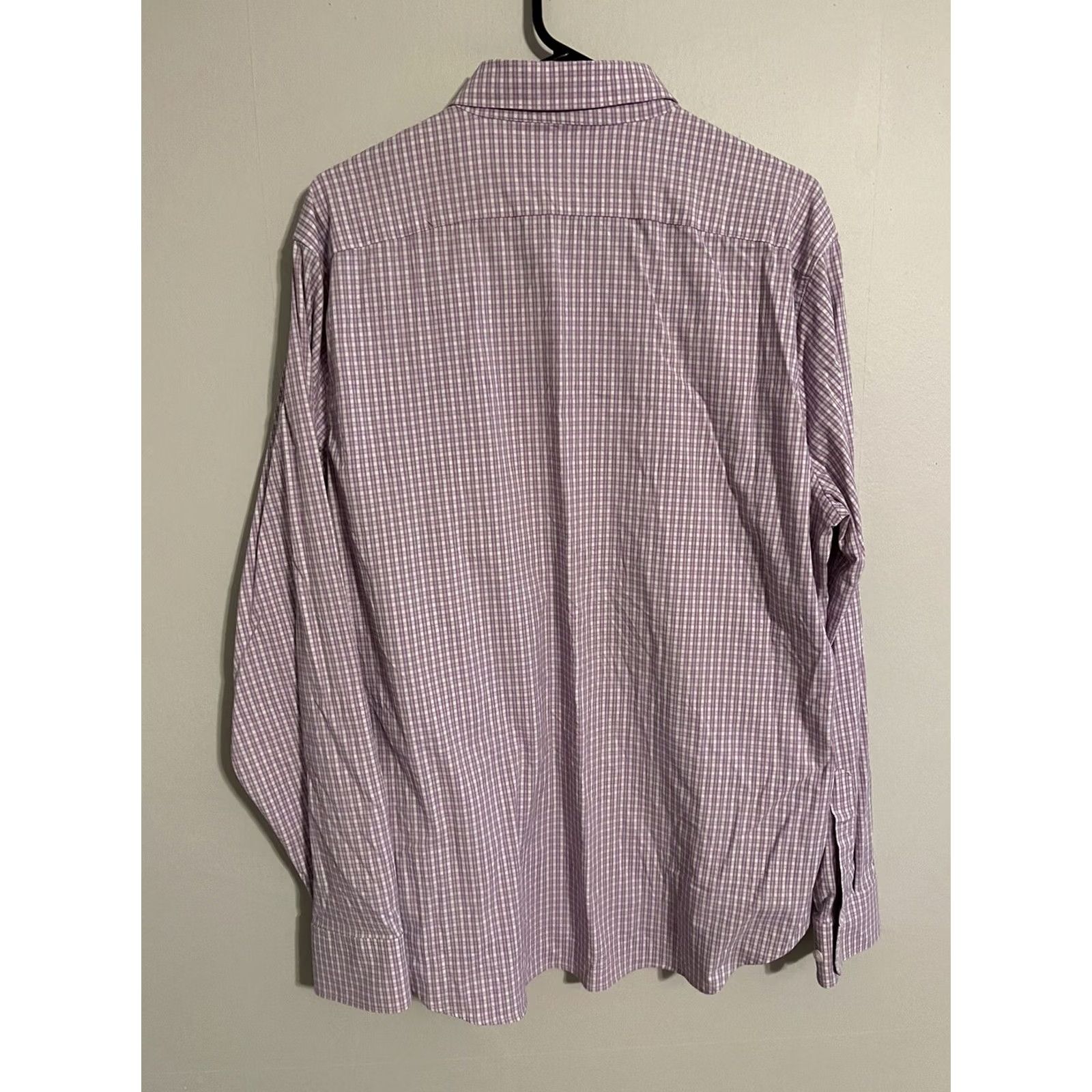 Bonobos Bonobos Standard Nylon Performance Button Up Purple Check Dress Shirt - Men's XL Size 46R - 3 Thumbnail
