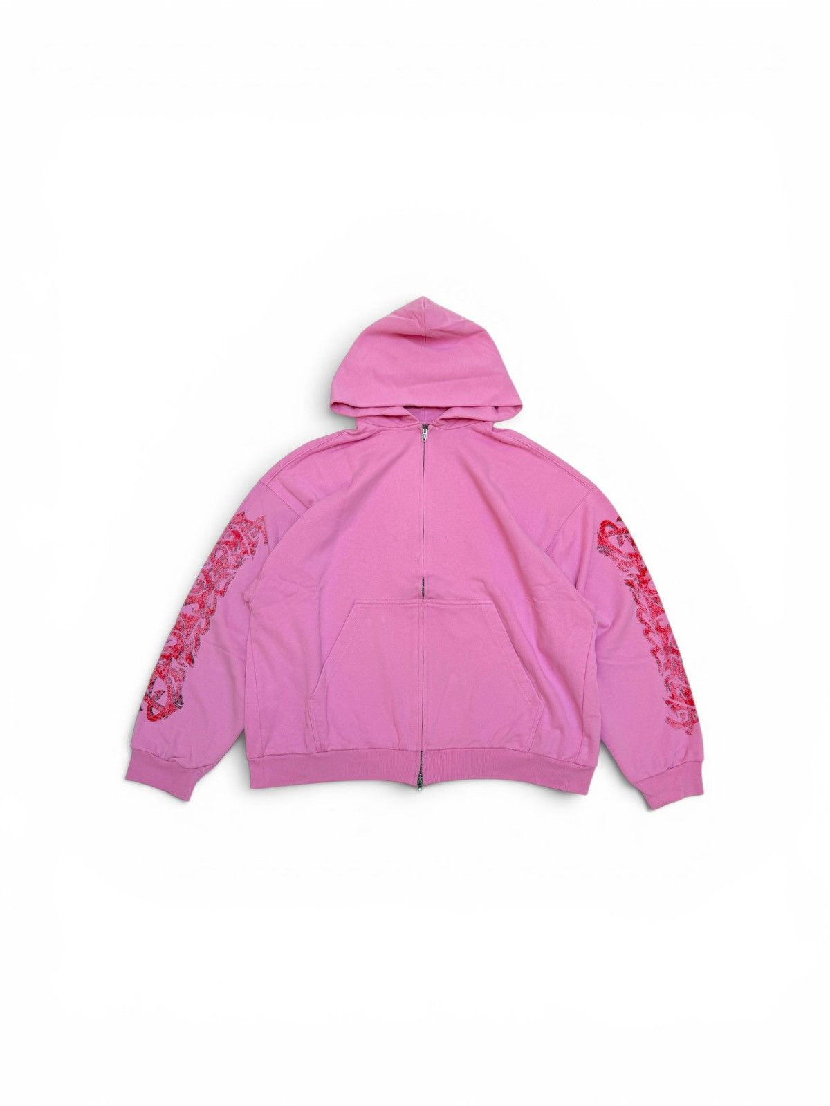 Balenciaga Off Shore Zip Up Hoodie Pink