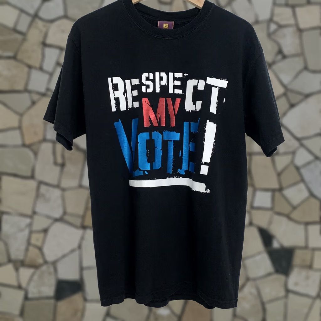 Doublet Akoo Shirt Mens M Black Hip Hop Caucus Respect Vote Tee Blk Double Sided Size US M / EU 48-50 / 2 - 1 Thumbnail