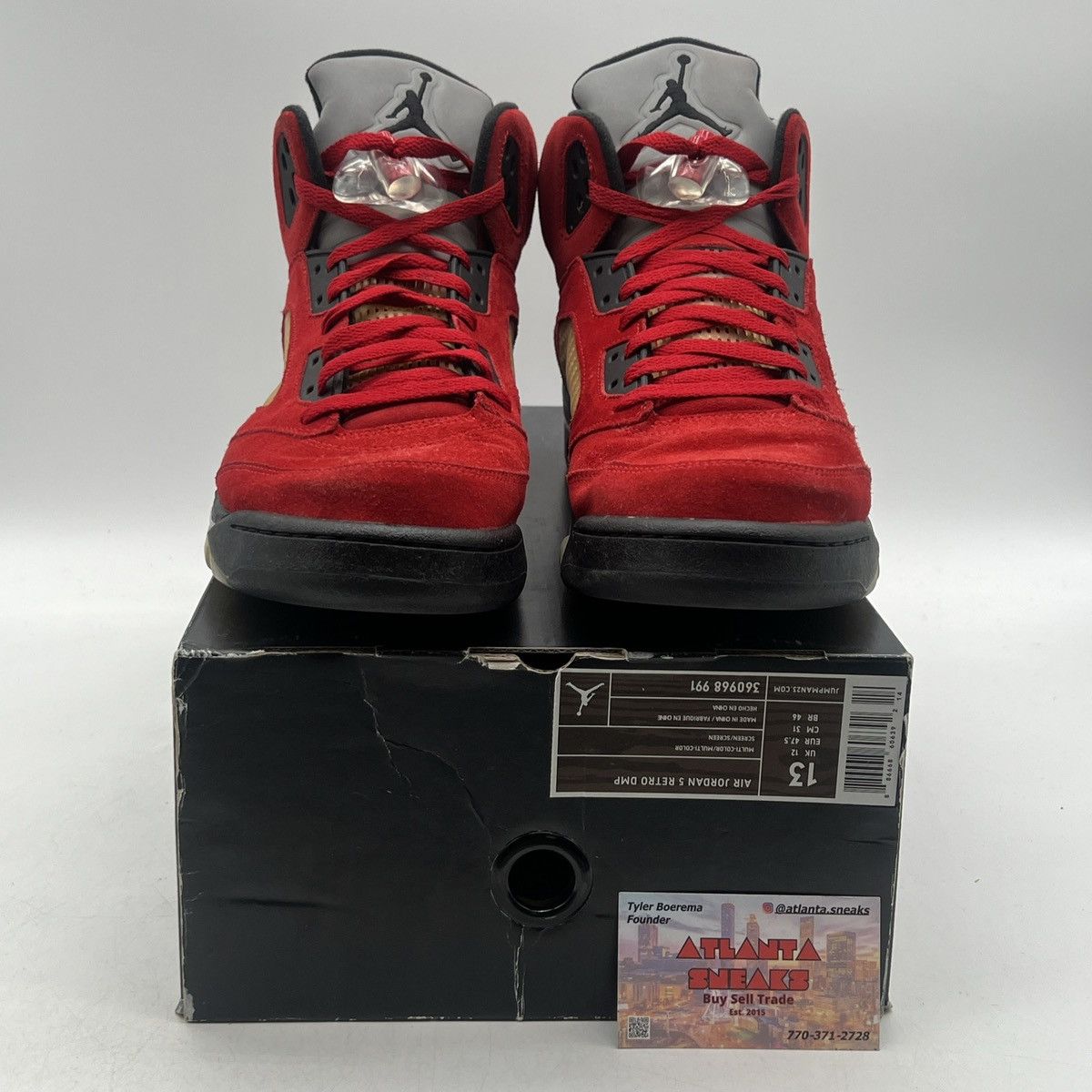 Jordan Brand Air Jordan 5 raging Bull red suede Size US 13 / EU 46 - 2 Thumbnail