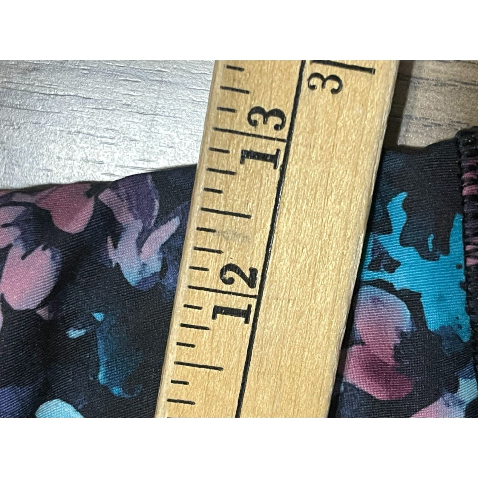 Avia Avia Women's XS Leggings, Black Purple Blue Floral, Pull On Size 26" / US 2 / IT 38 - 3 Thumbnail